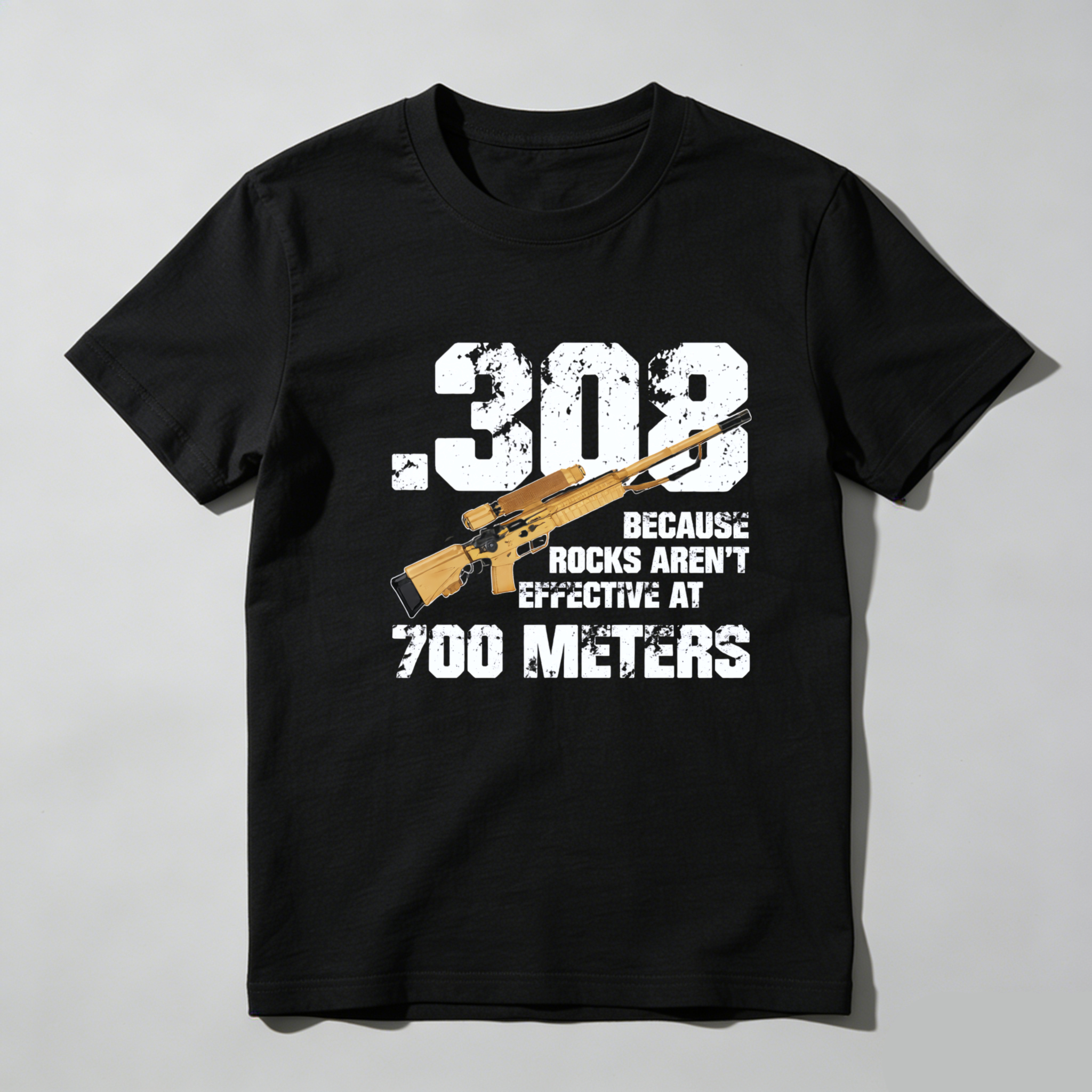 Teecurent 308 Rifle Long Range Shooting Pure Cotton Short Sleeve T-Shirt-TeeCurent