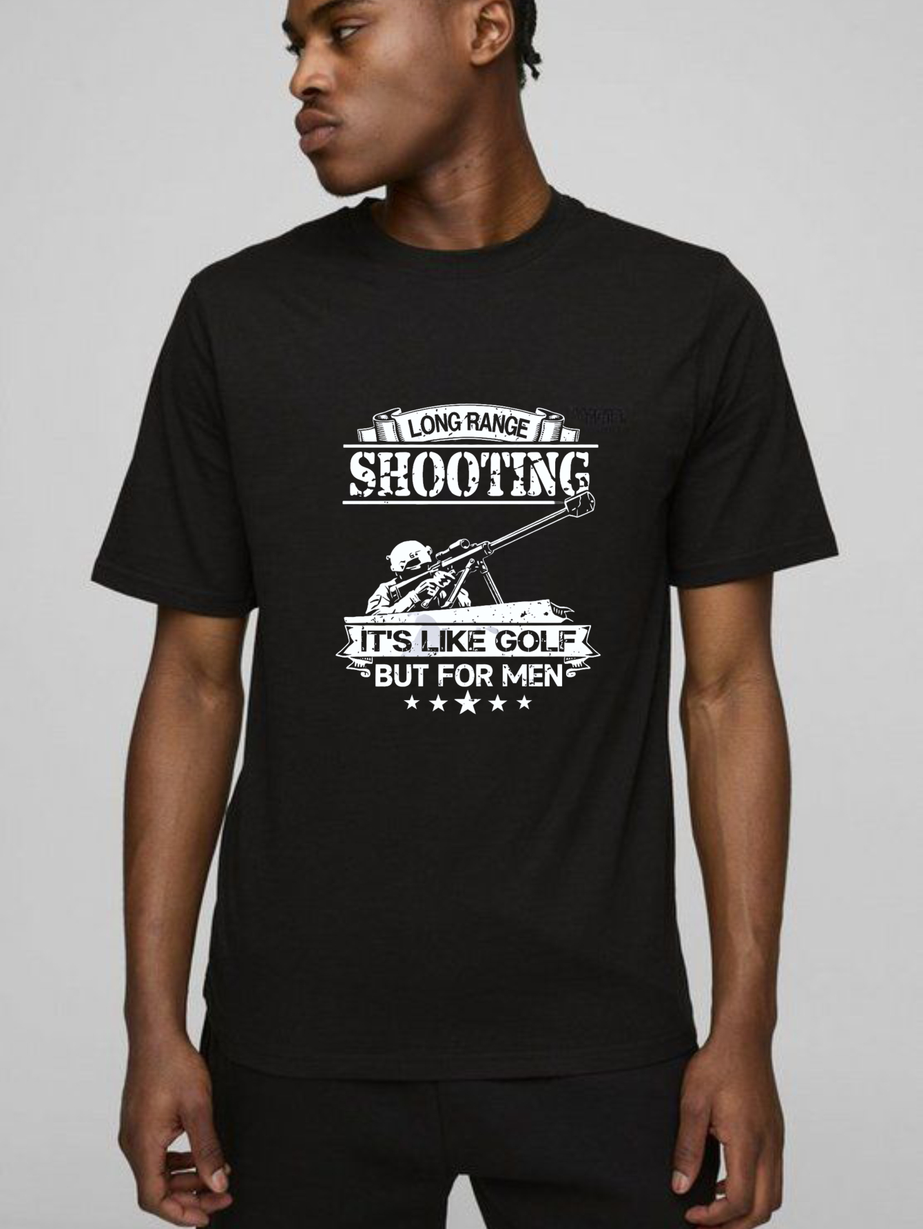 Teecurent Long Range Shooting Its Like Golf But For Men Pure Cotton Short Sleeve T Shirt-TeeCurent