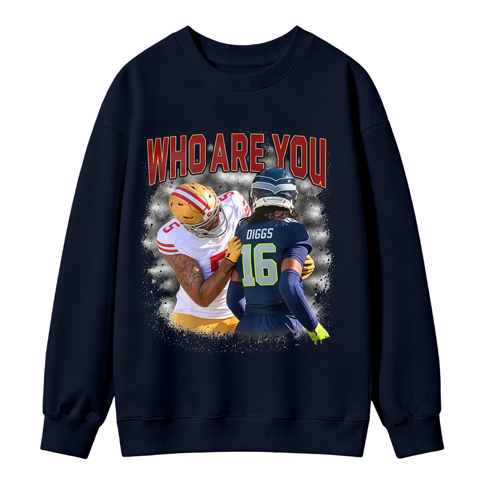 Who Are You Number 16 Football Player Graphic Sweatshirt
