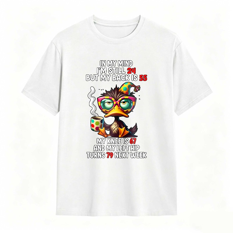 Duck With Glasses And Hat 100% Cotton Graphic T-shirt