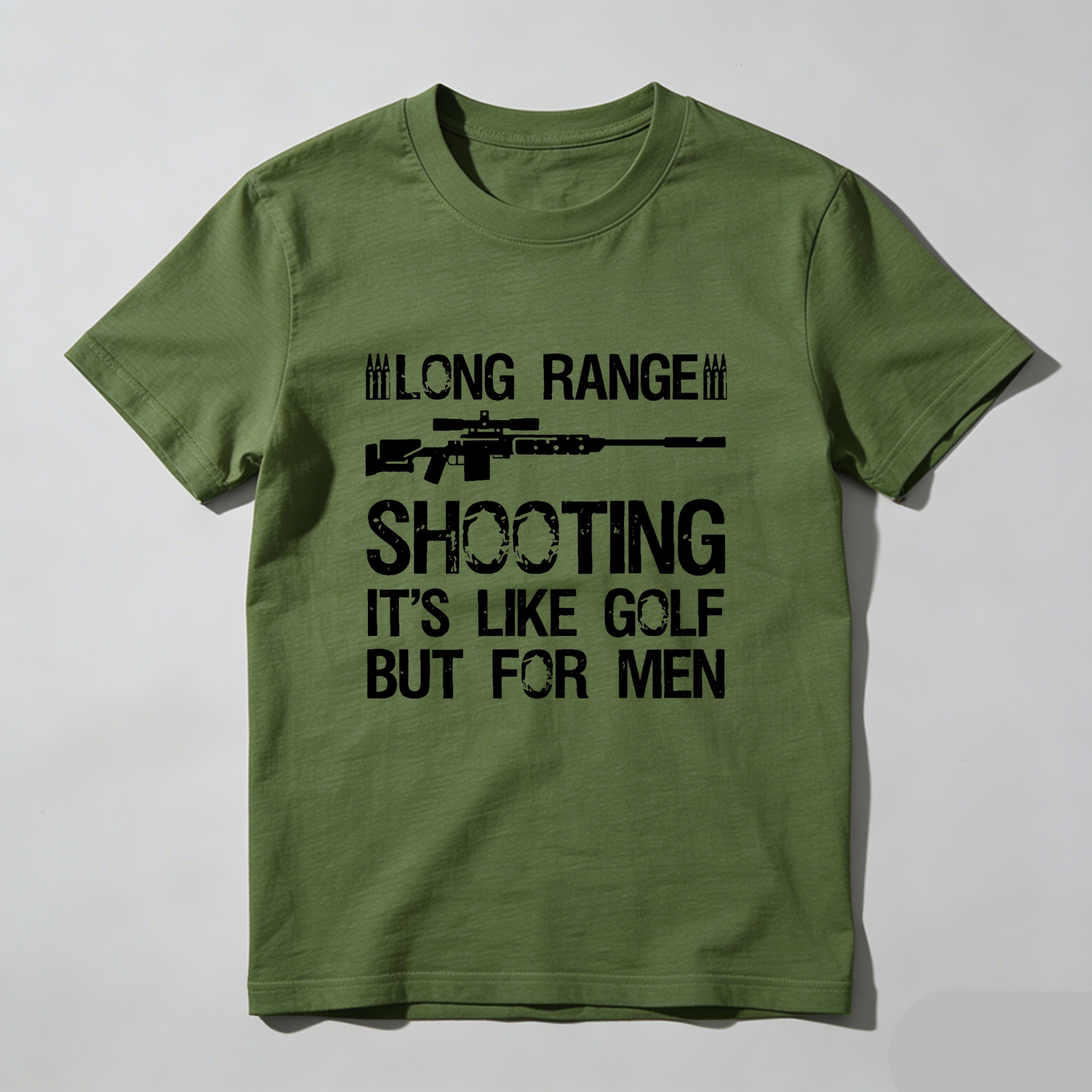 Teecurent Long Range Shooting Like Golf For Men Pure Cotton Short Sleeve T Shirt-TeeCurent