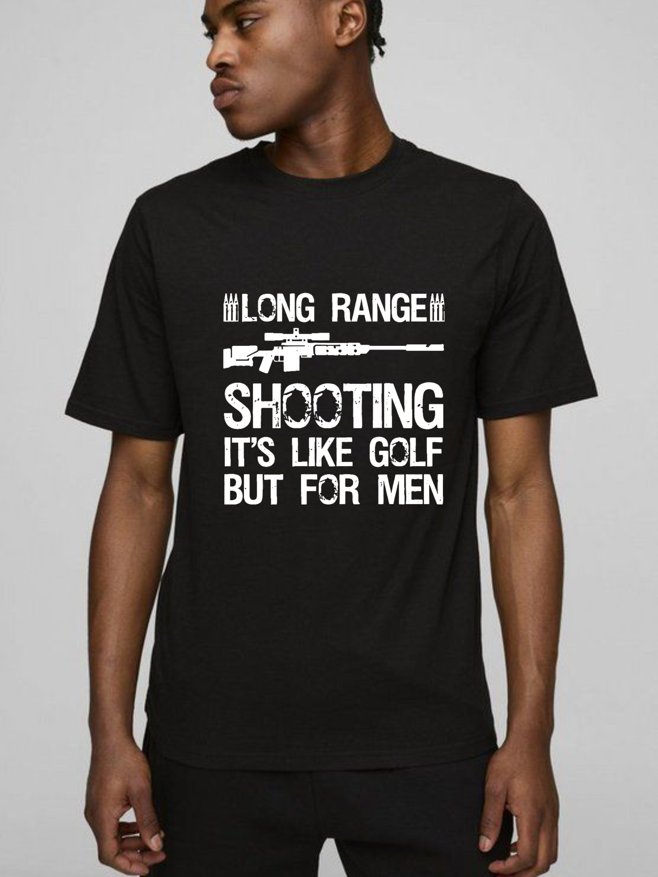 Teecurent Long Range Shooting Like Golf For Men Pure Cotton Short Sleeve T Shirt-TeeCurent