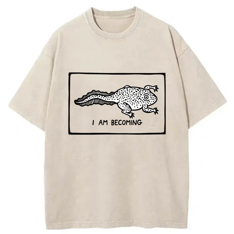 I Am Becoming Frog Pattern Print tshirt 100% cotton