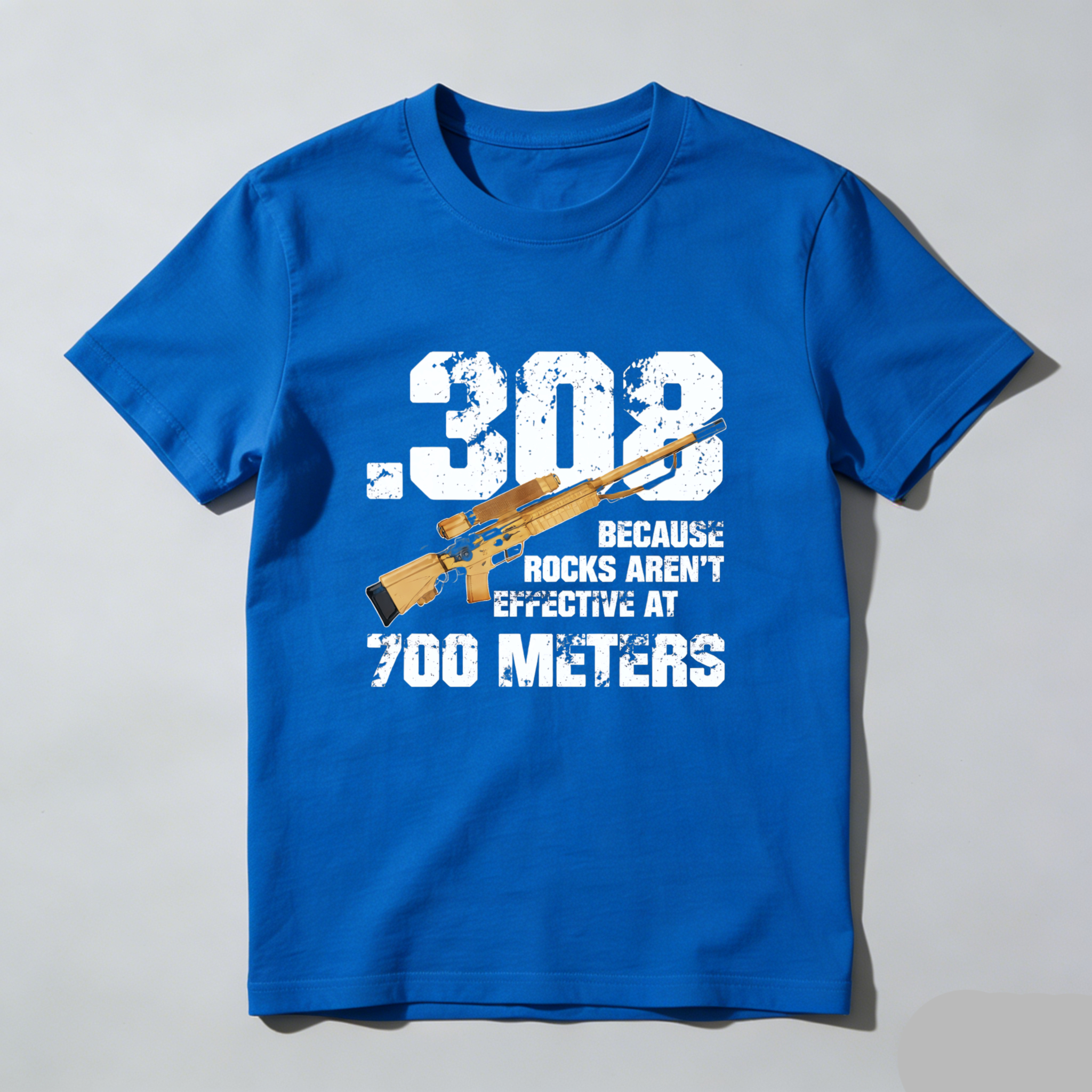 Teecurent 308 Rifle Long Range Shooting Pure Cotton Short Sleeve T-Shirt-TeeCurent