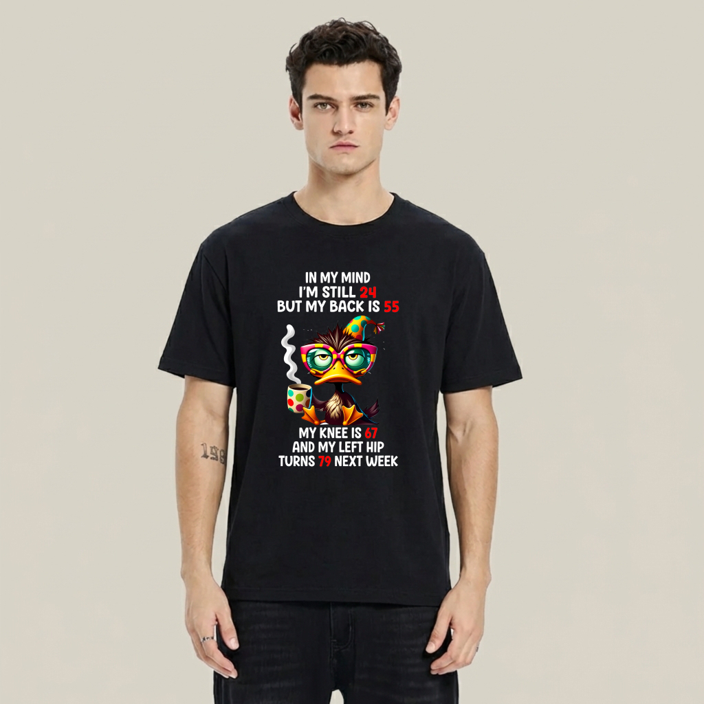 Duck With Glasses And Hat 100% Cotton Graphic T-shirt