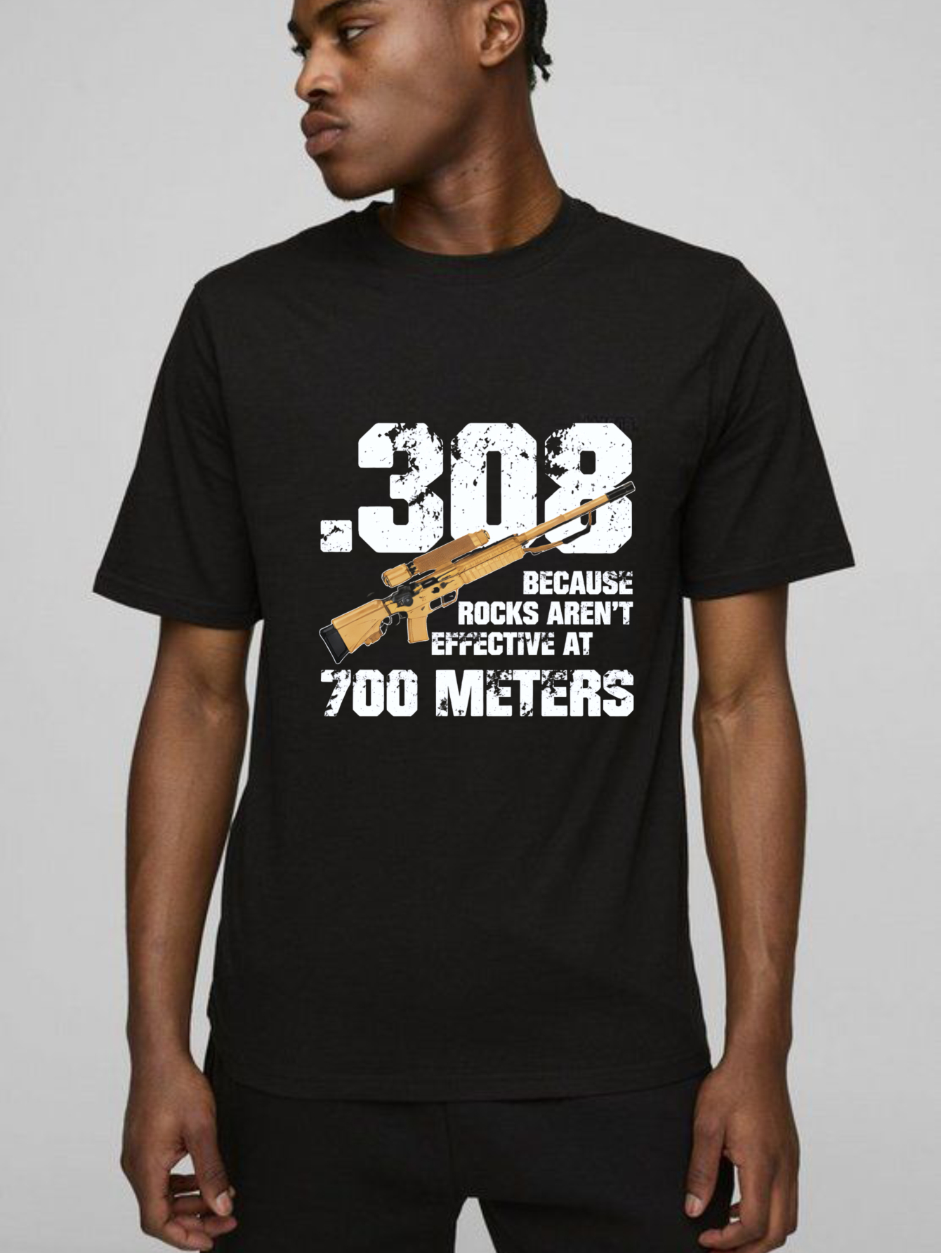 Teecurent 308 Rifle Long Range Shooting Pure Cotton Short Sleeve T-Shirt-TeeCurent