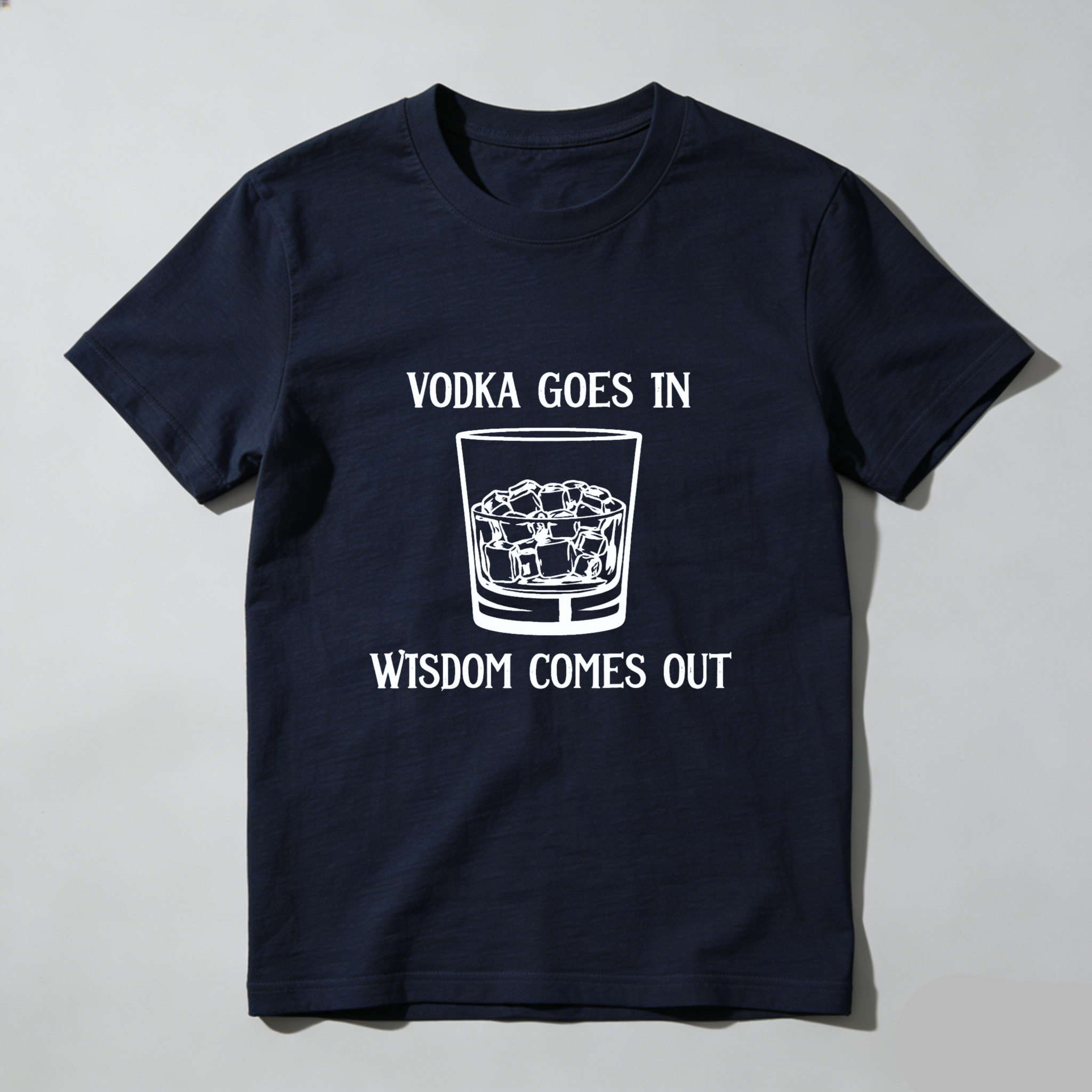 Teecurent Vodka Goes In Wisdom Comes Out Pure Cotton Short Sleeve T Shirt-TeeCurent