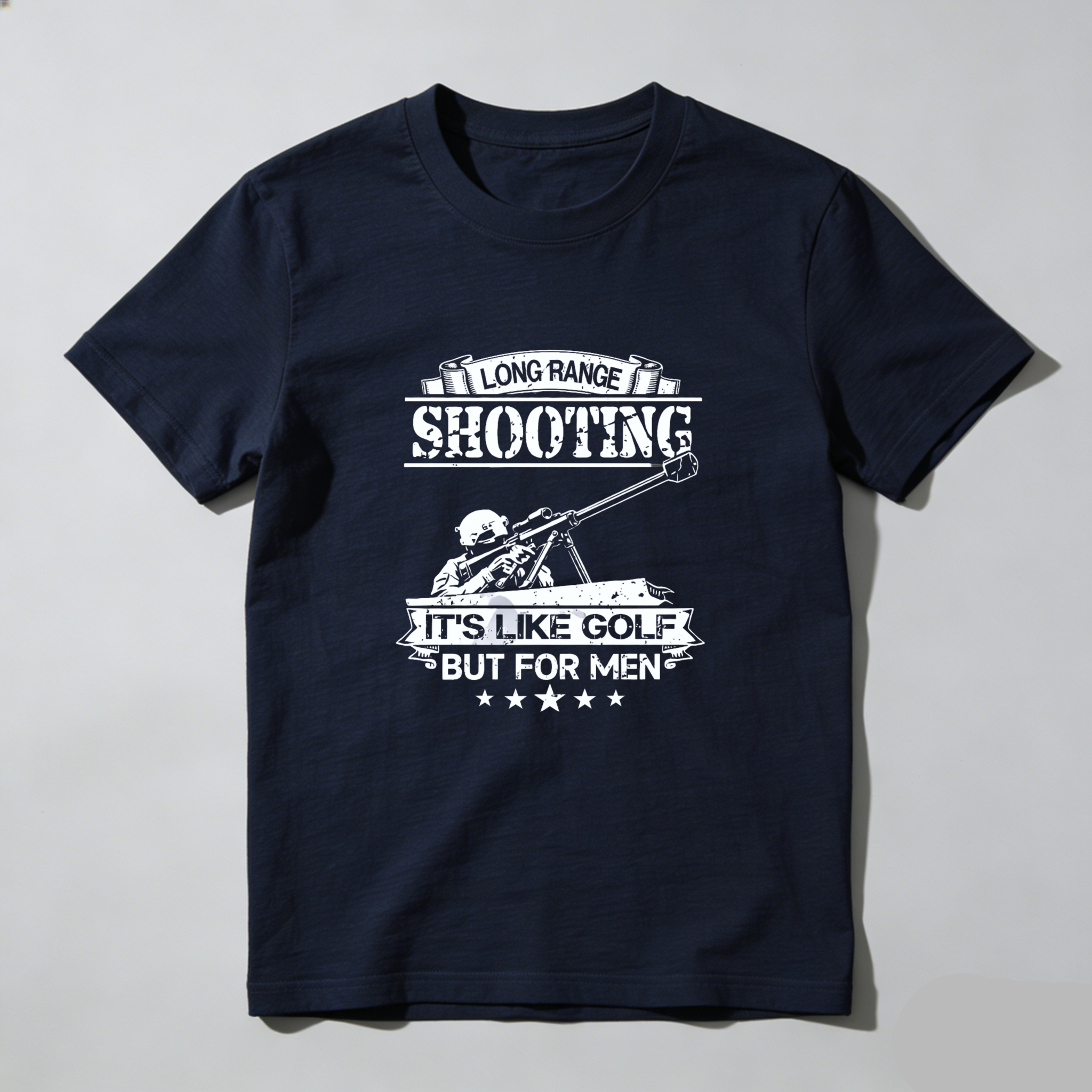 Teecurent Long Range Shooting Its Like Golf But For Men Pure Cotton Short Sleeve T Shirt-TeeCurent