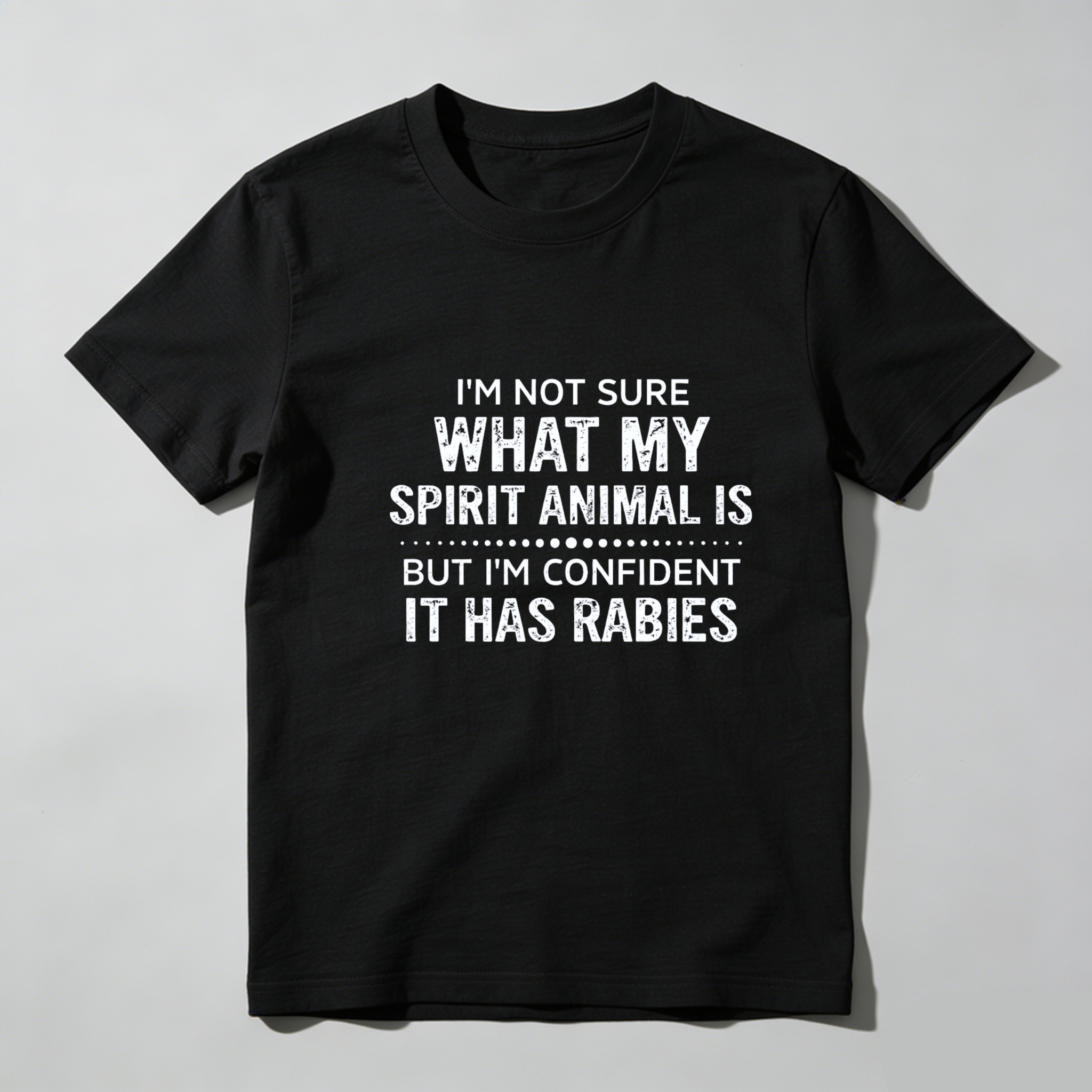 Teecurent I'm Not Sure What My Spirit Animal Is But I'm Confident It Has Rabies Pure Cotton Short Sleeve T-Shirt-TeeCurent