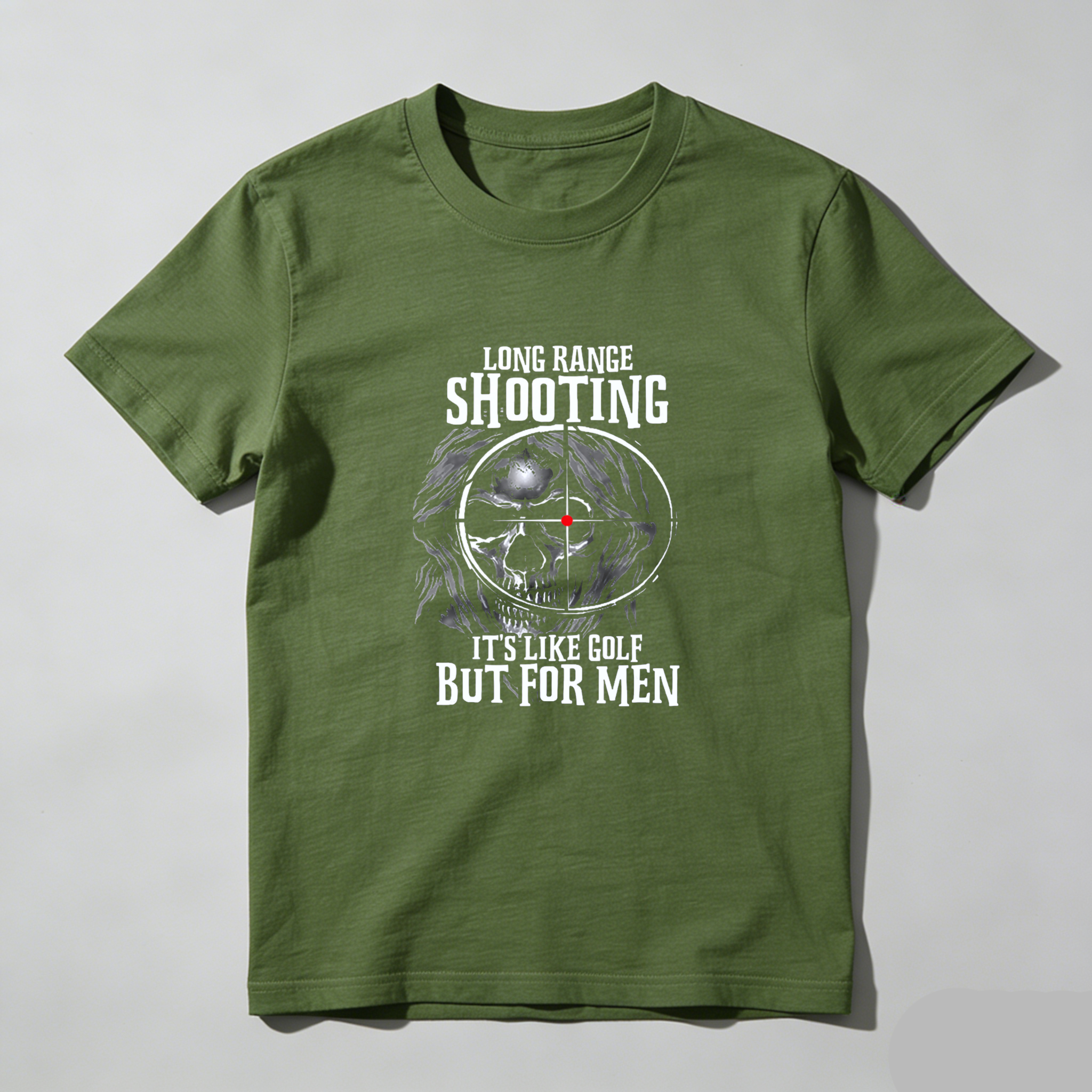 Teecurent Long Range Shooting Skull Target Pure Cotton Short Sleeve T Shirt-TeeCurent
