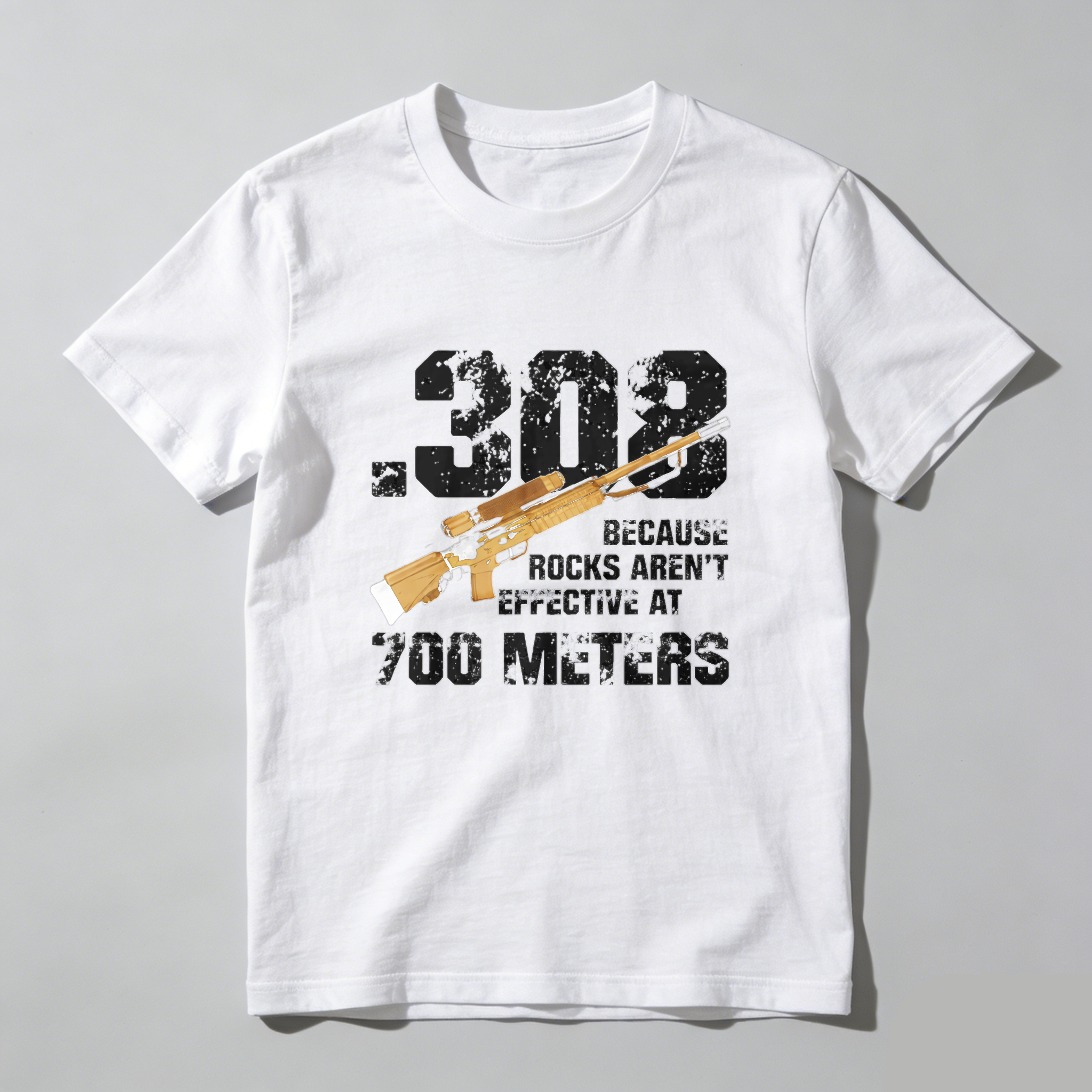 Teecurent 308 Rifle Long Range Shooting Pure Cotton Short Sleeve T-Shirt-TeeCurent