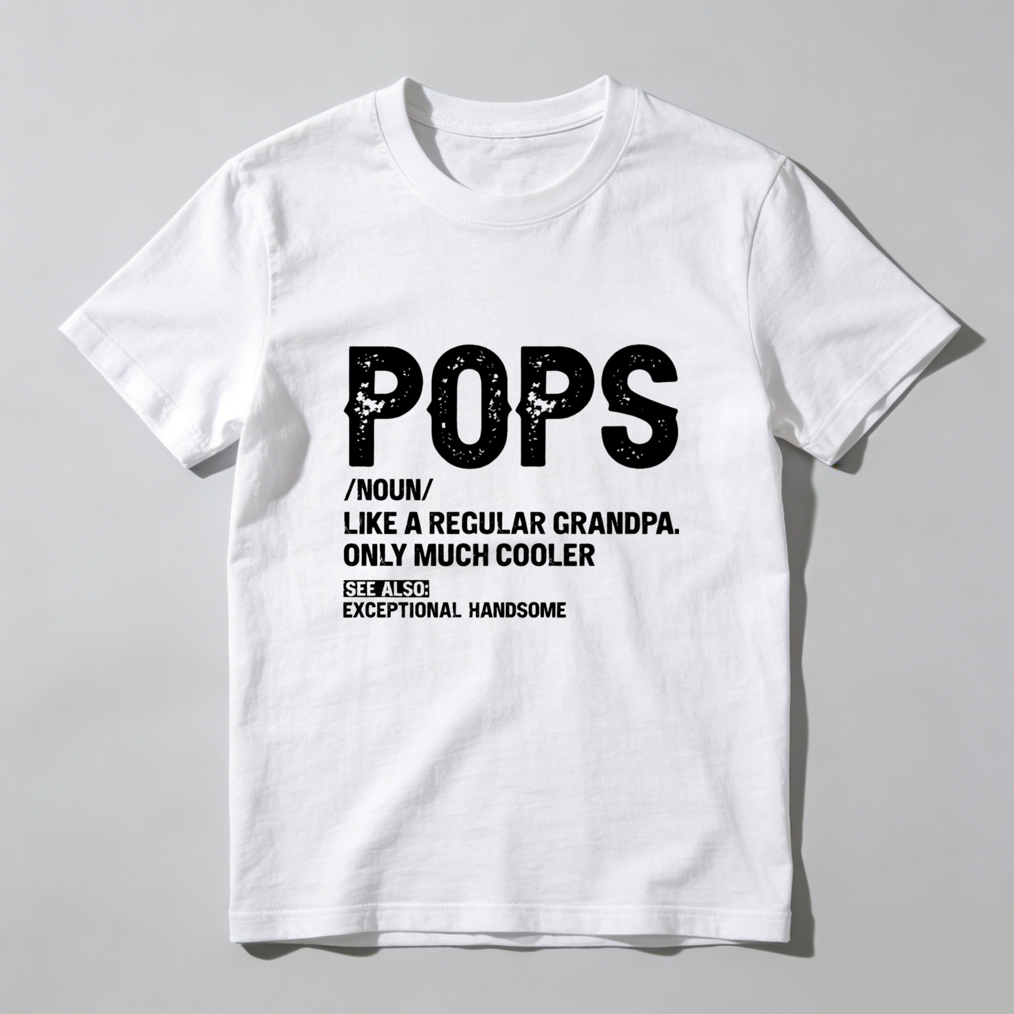 Teecurent Pops Definition Cool Grandpa Exceptional Handsome Pure Cotton Short Sleeve T Shirt-TeeCurent