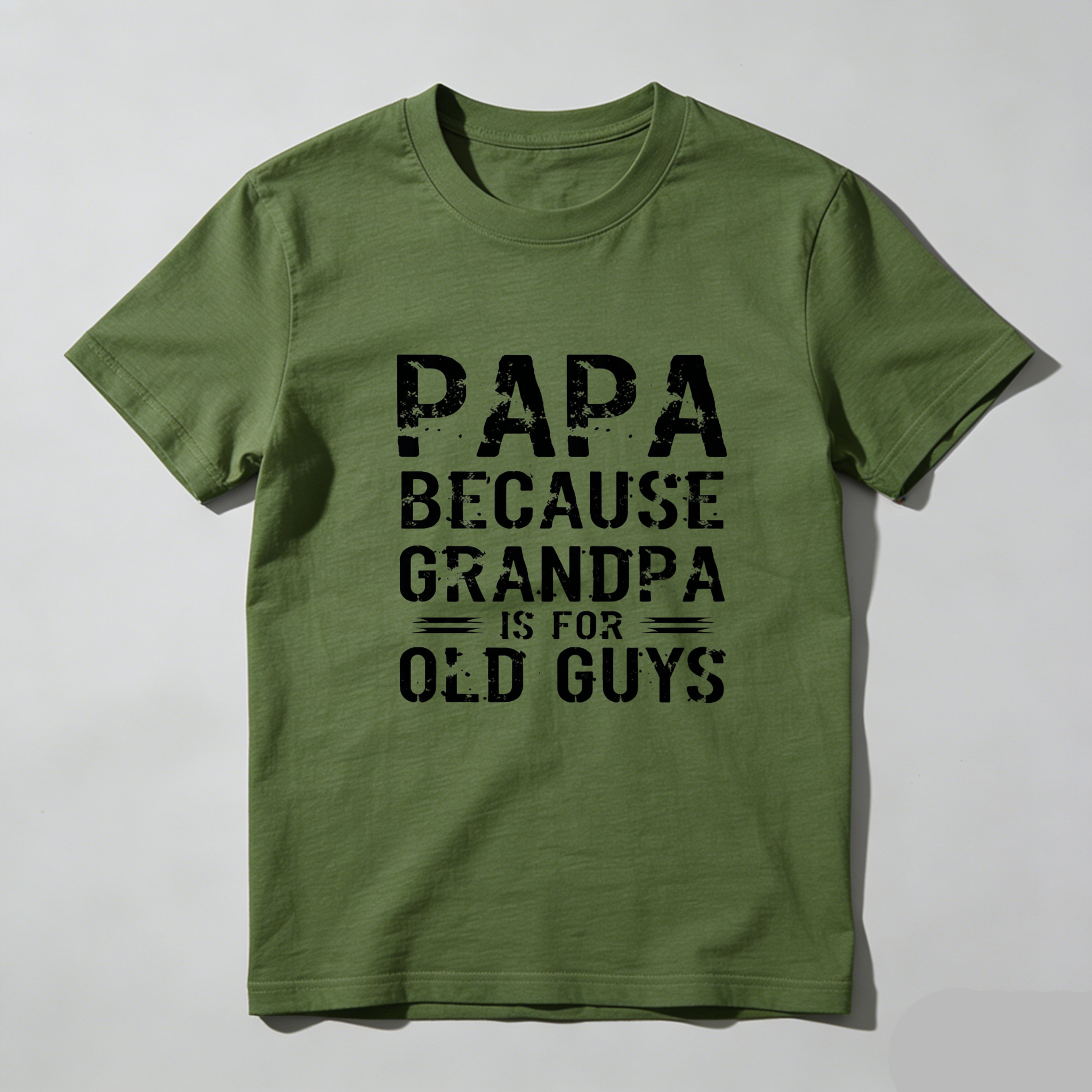 Teecurent Papa Because Grandpa Is For Old Guys Pure Cotton Short Sleeve T Shirt-TeeCurent