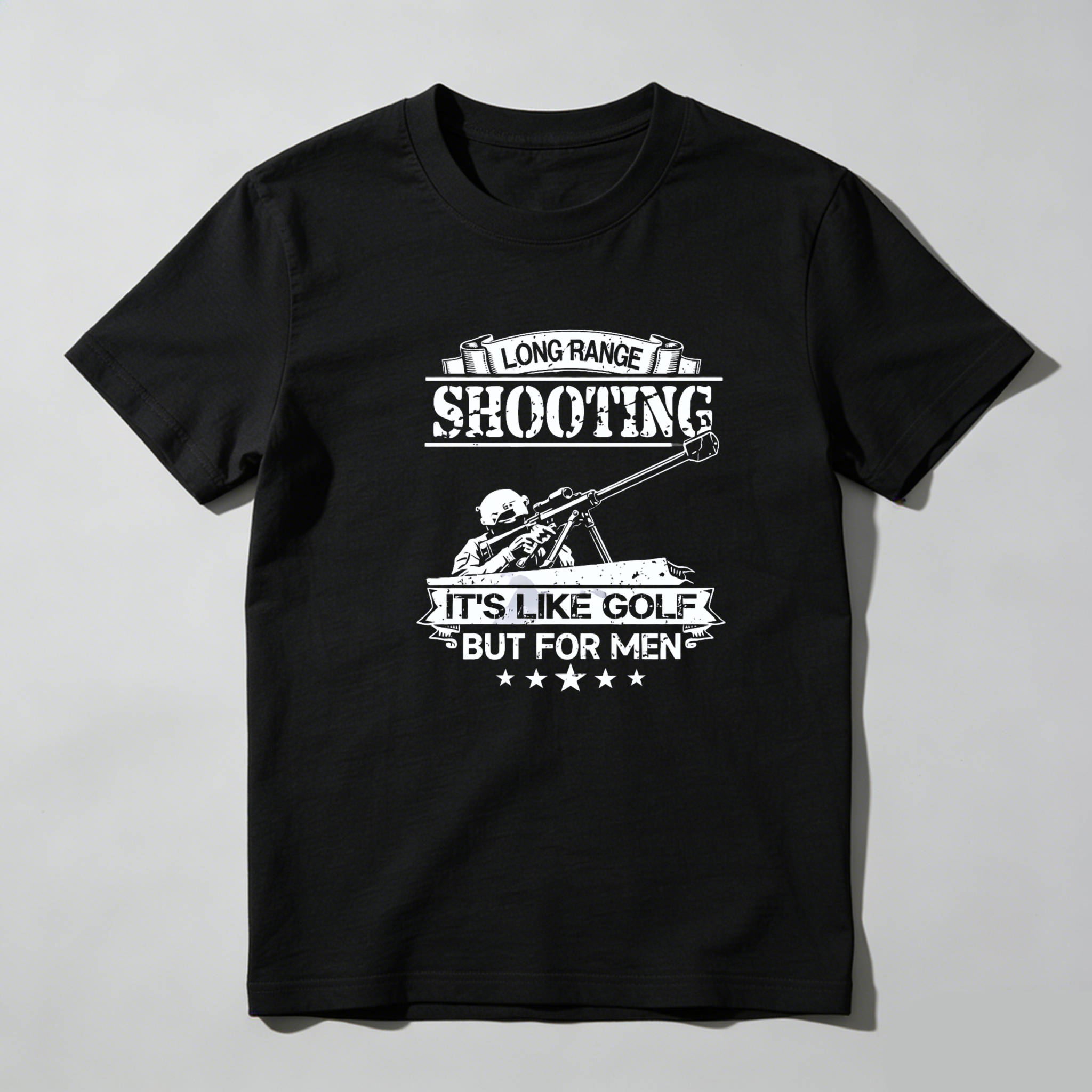Teecurent Long Range Shooting Its Like Golf But For Men Pure Cotton Short Sleeve T Shirt-TeeCurent