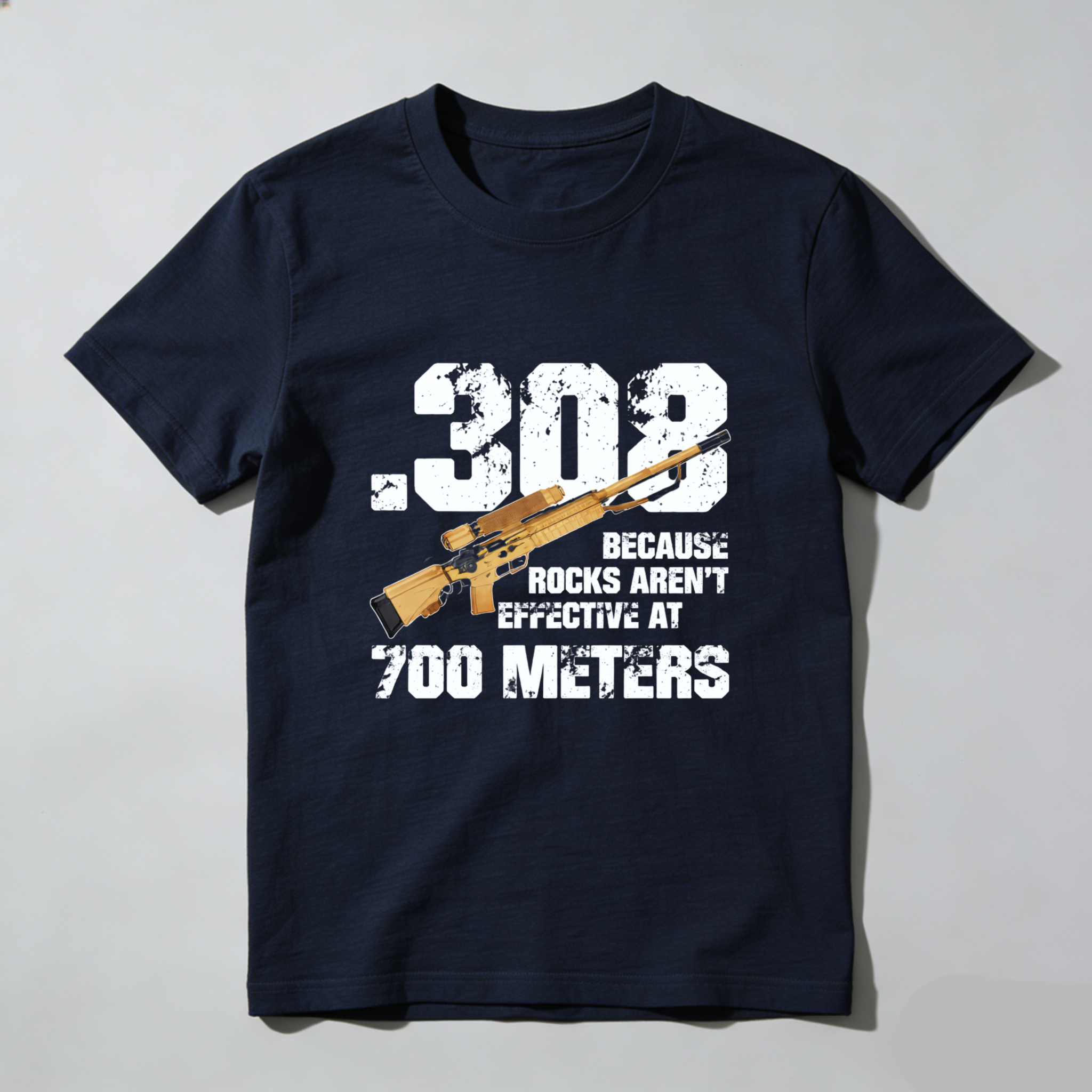Teecurent 308 Rifle Long Range Shooting Pure Cotton Short Sleeve T-Shirt-TeeCurent