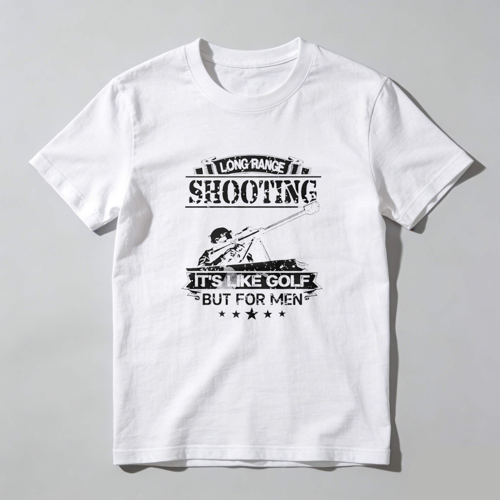 Teecurent Long Range Shooting Its Like Golf But For Men Pure Cotton Short Sleeve T Shirt-TeeCurent