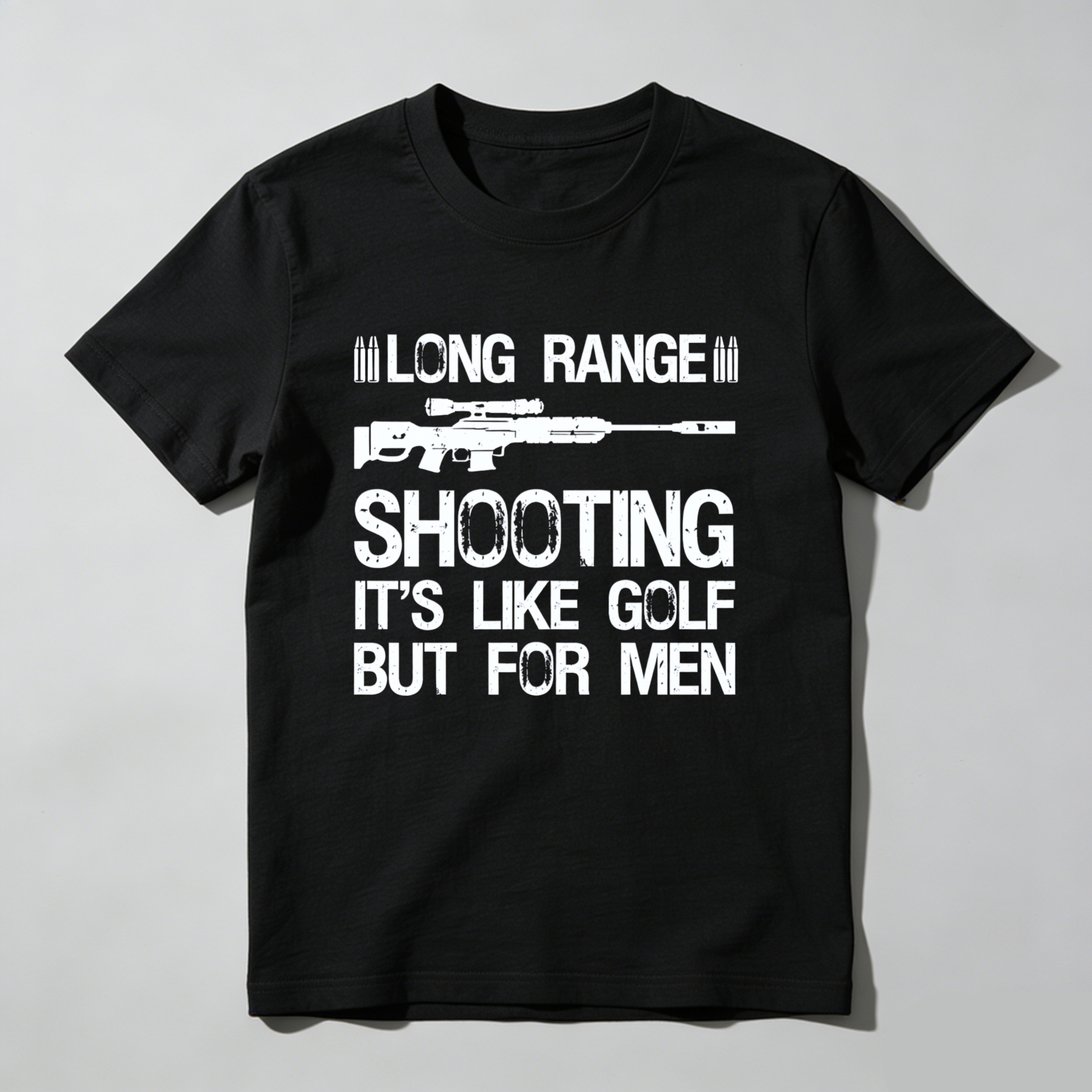 Teecurent Long Range Shooting Its Like Golf But For Men Pure Cotton Short Sleeve T Shirt(1)-TeeCurent