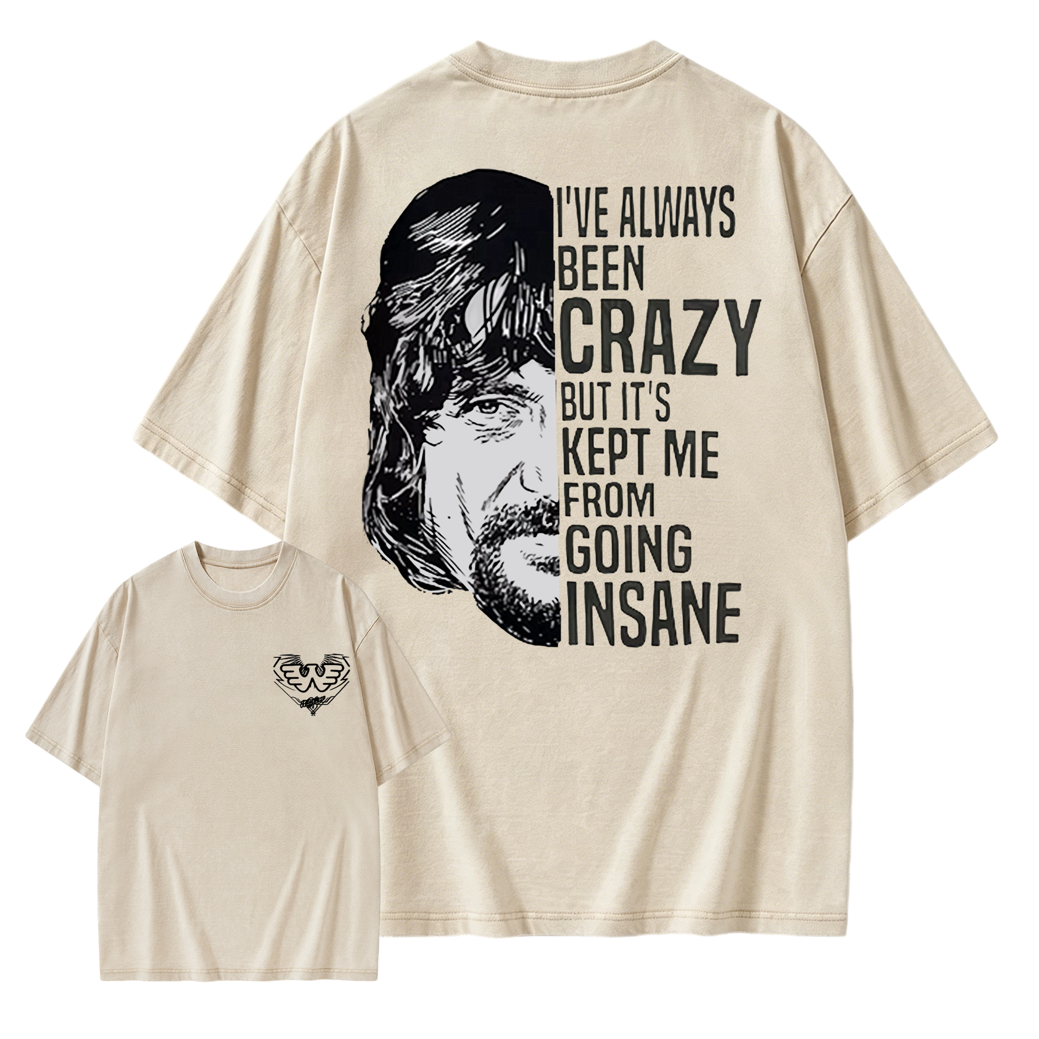 I've Always Been Crazy Funny Graphic Washed Shirt