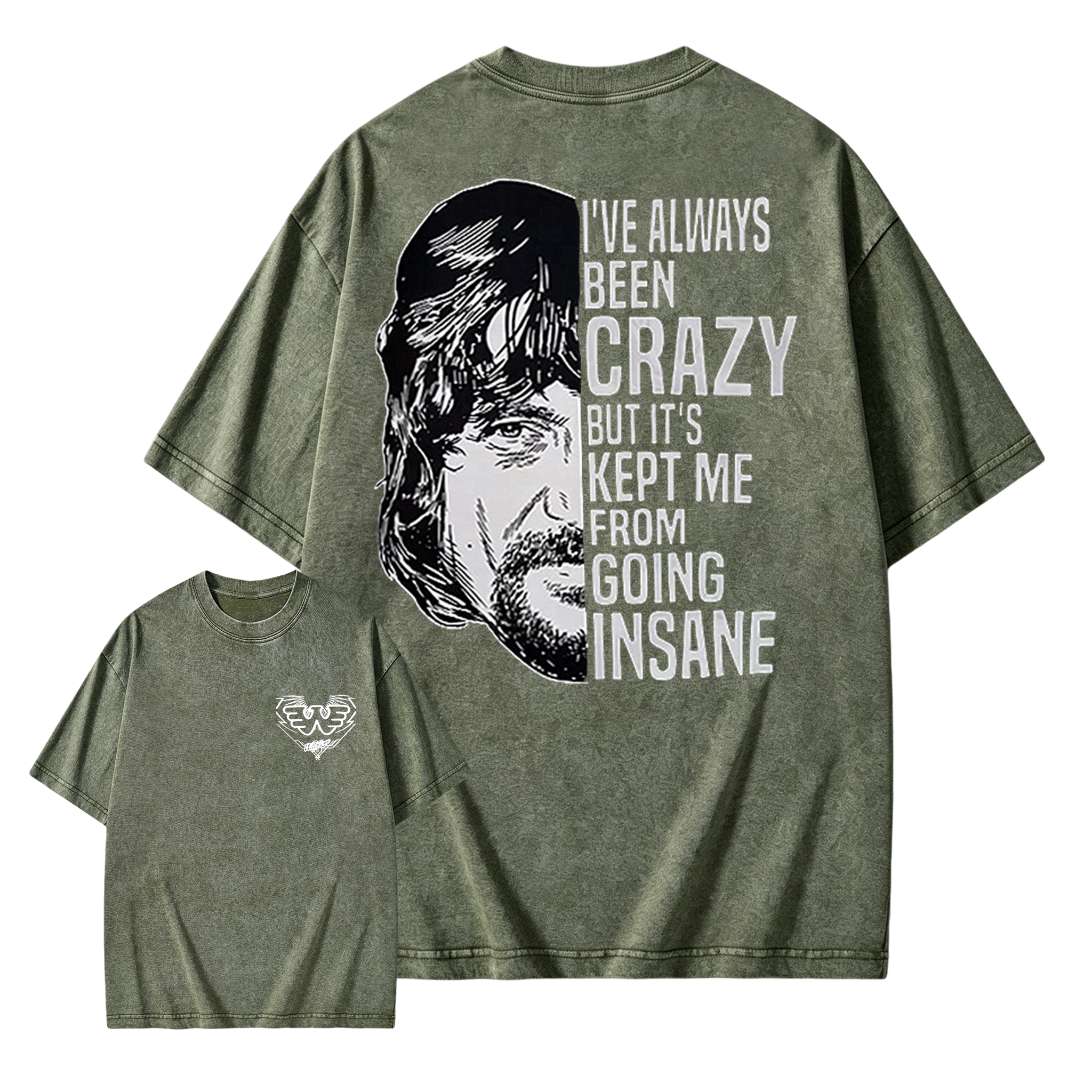 I've Always Been Crazy Funny Graphic Washed Shirt