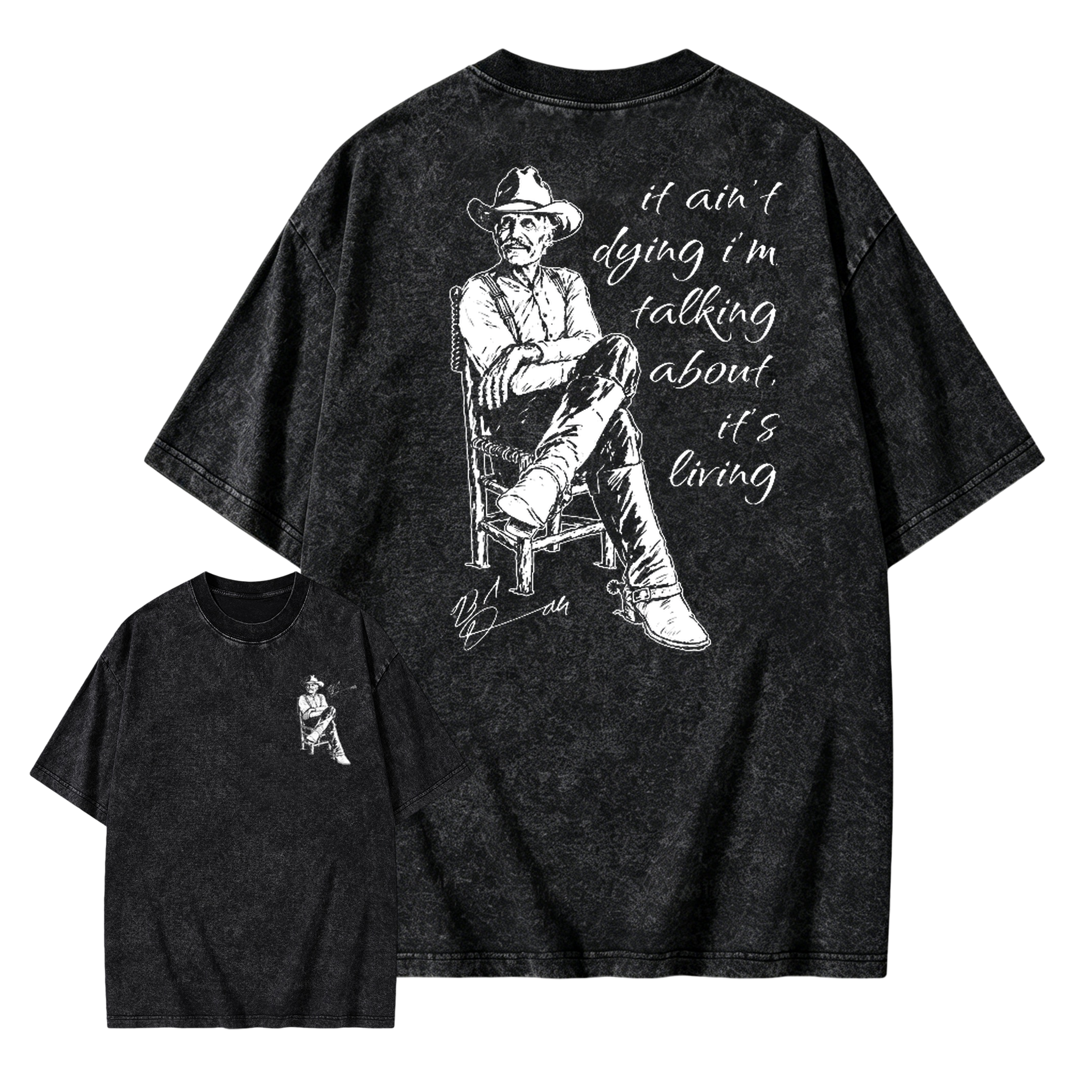 Vintage Western Movie Shirt, Front Back Print Sand Unisex Sweatshirt