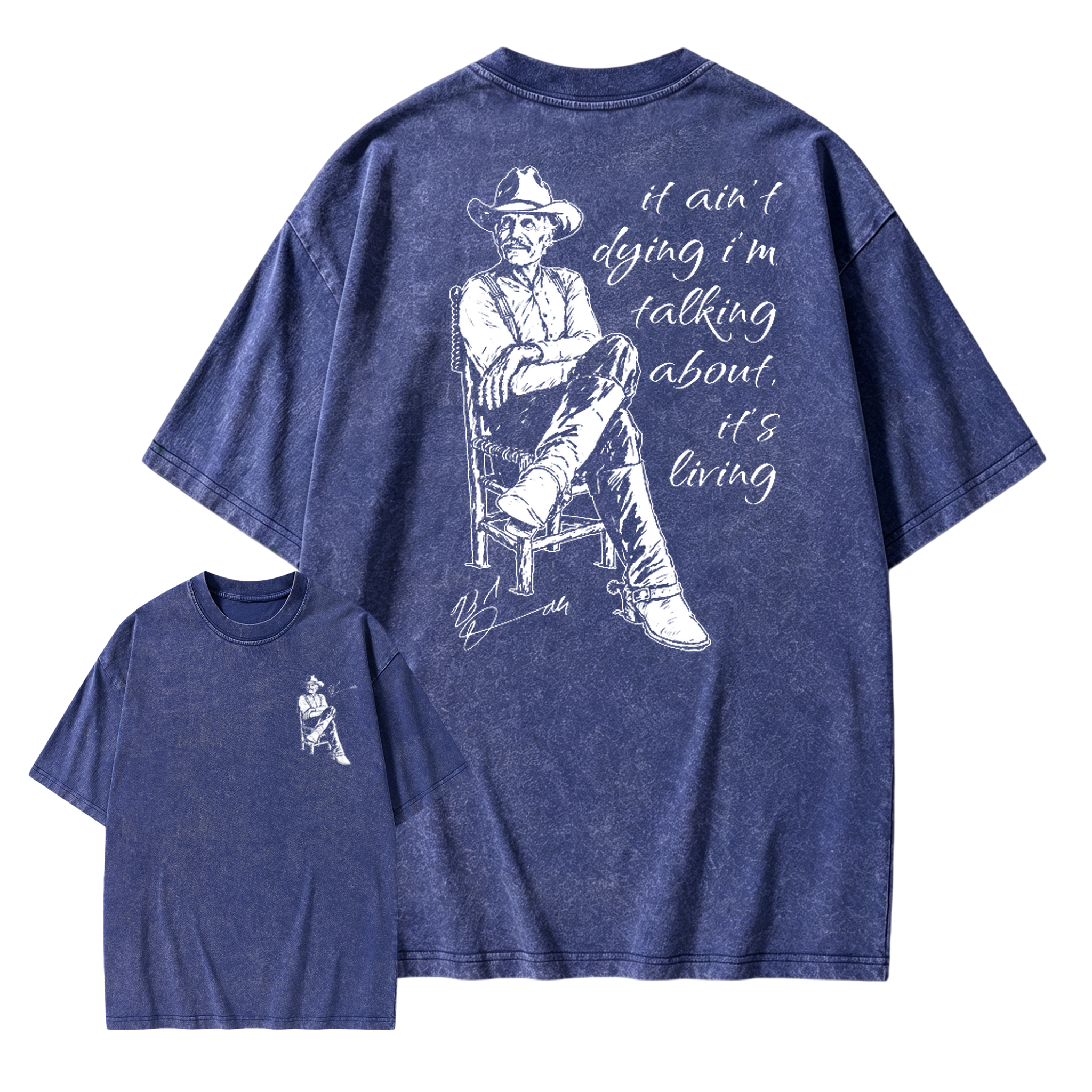 Vintage Western Movie Shirt, Front Back Print Sand Unisex Sweatshirt