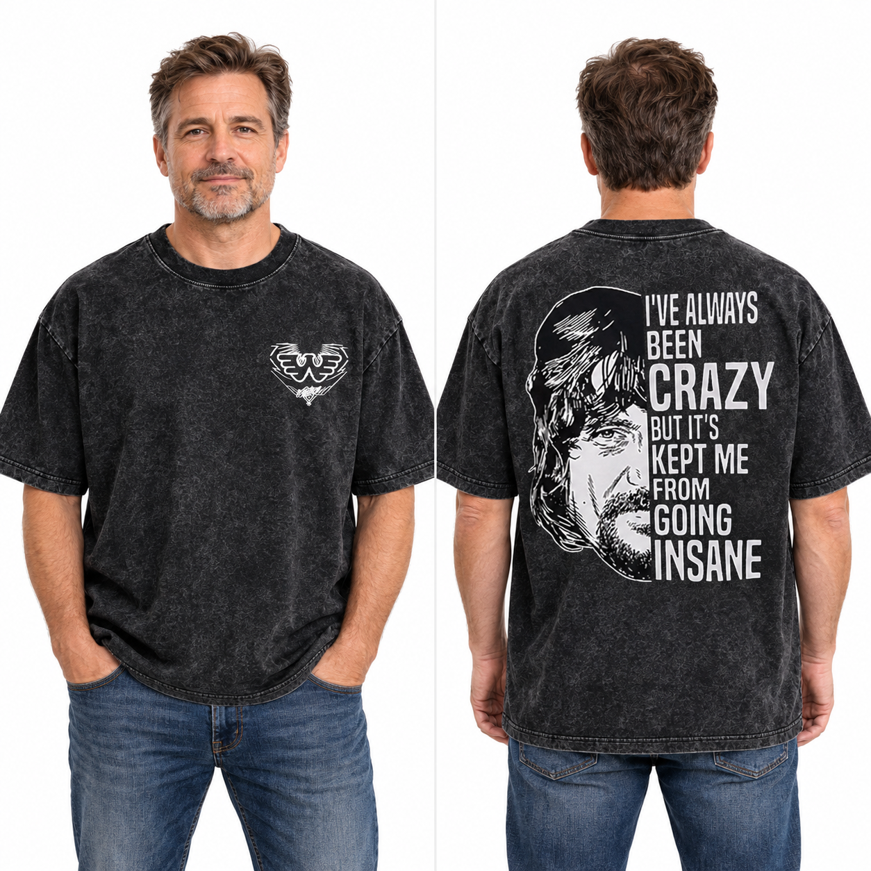 I've Always Been Crazy Funny Graphic Washed Shirt