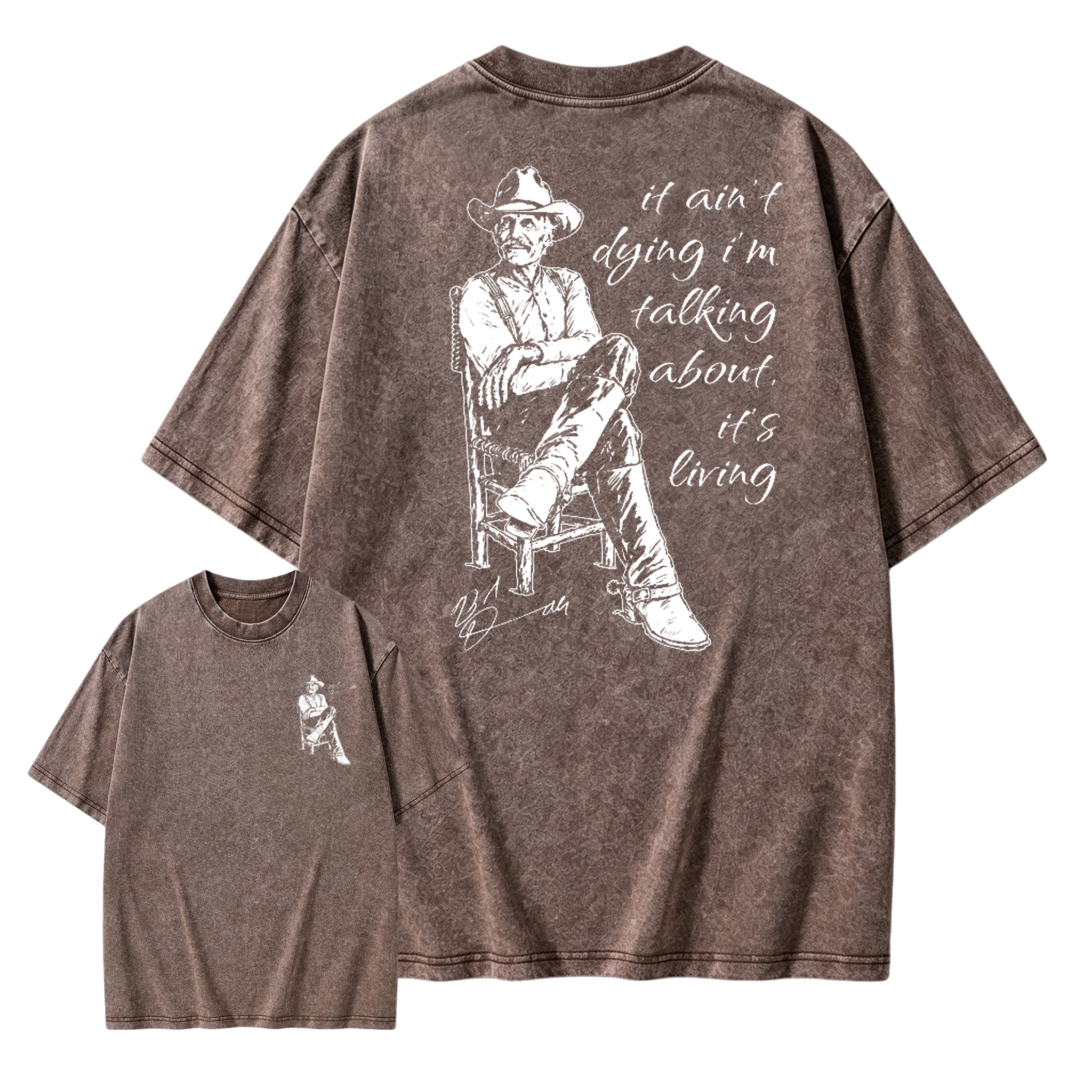 Vintage Western Movie Shirt, Front Back Print Sand Unisex Sweatshirt