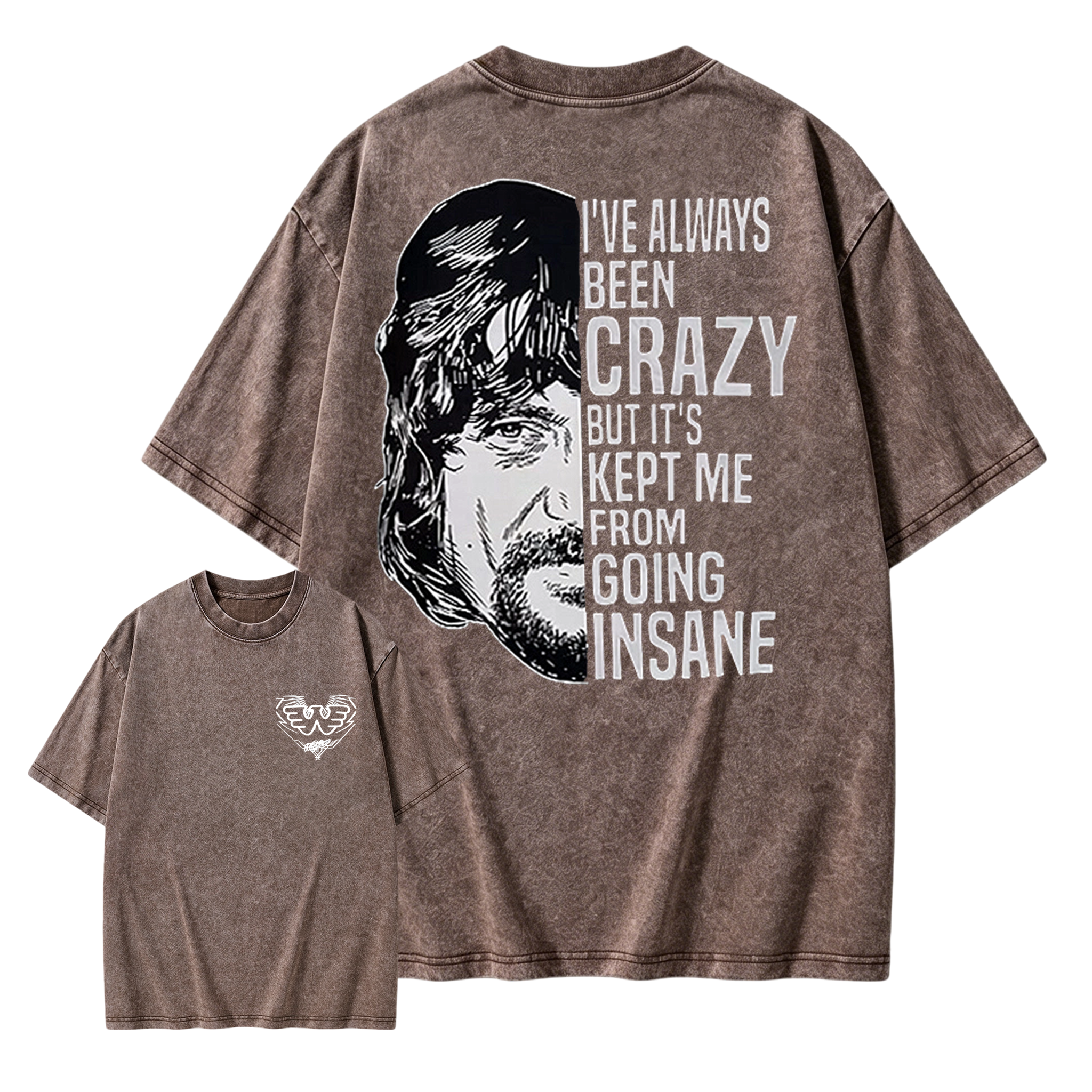 I've Always Been Crazy Funny Graphic Washed Shirt
