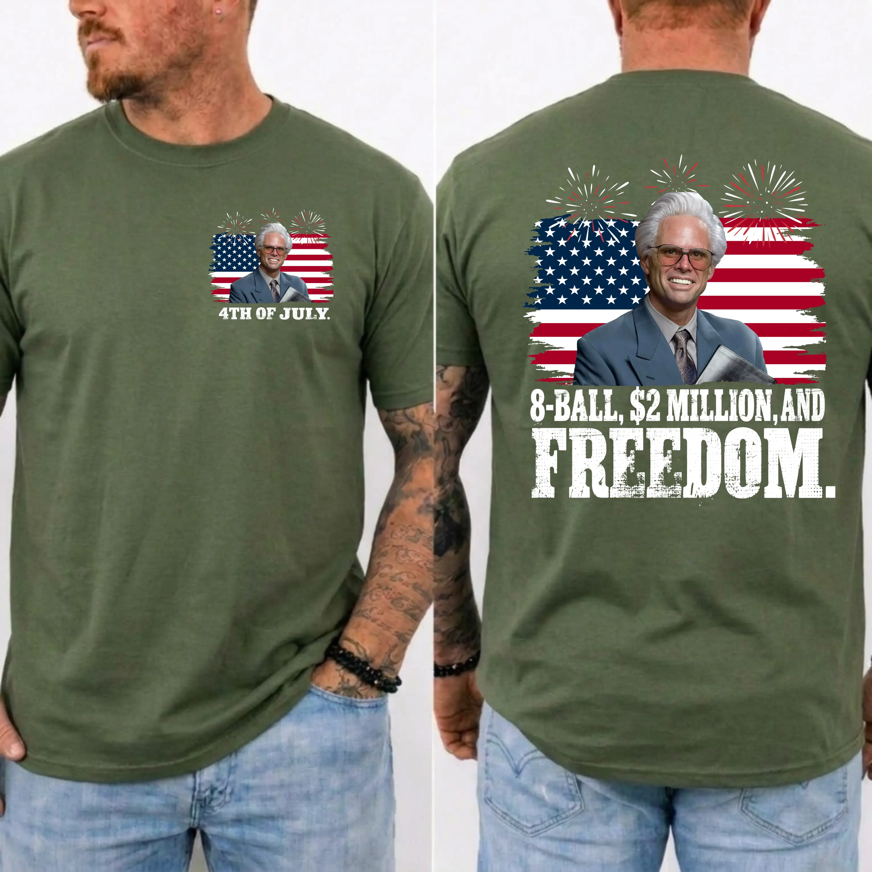 Baby Billy 8-Ball $2 Million and Freedom 4th of July T-Shirt