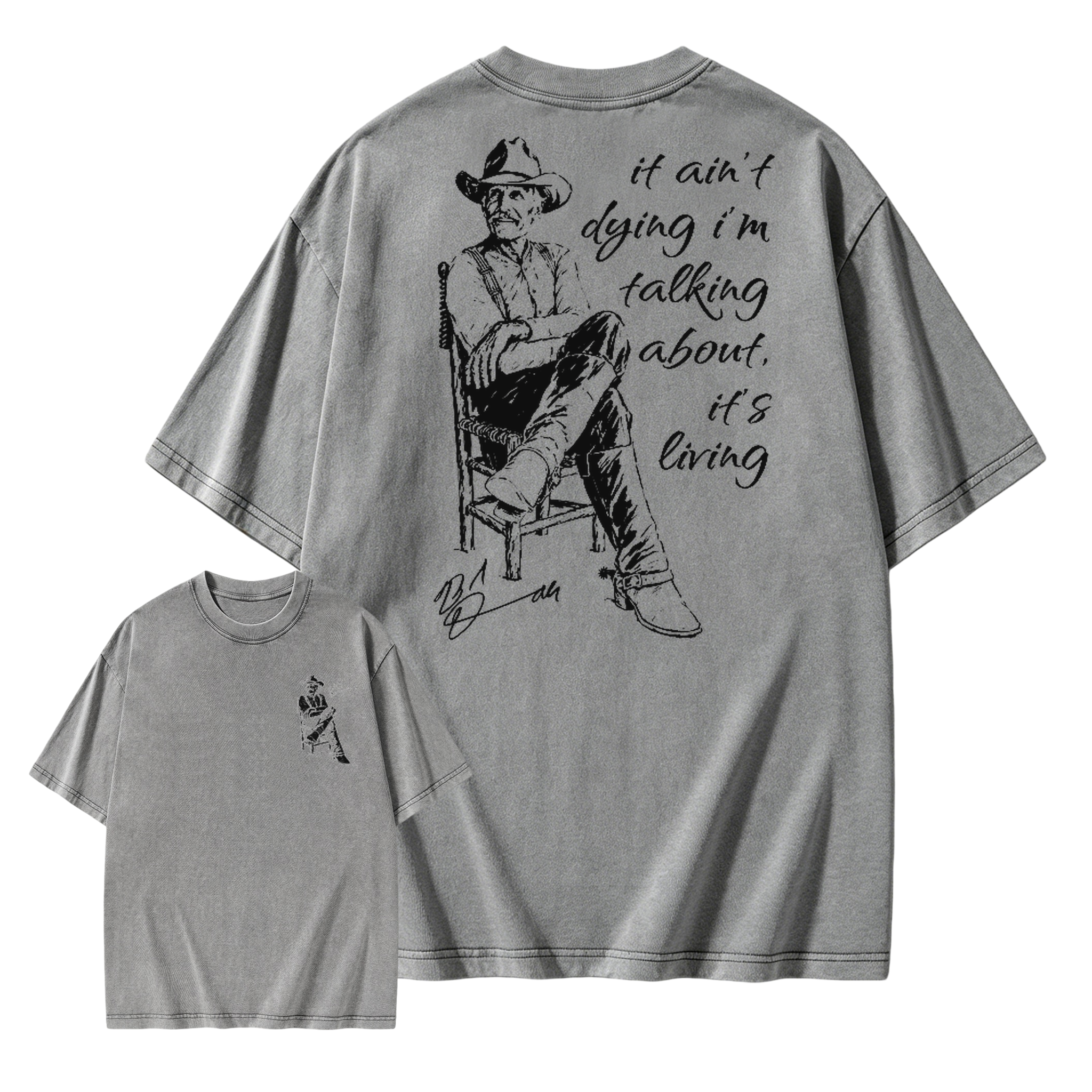 Vintage Western Movie Shirt, Front Back Print Sand Unisex Sweatshirt