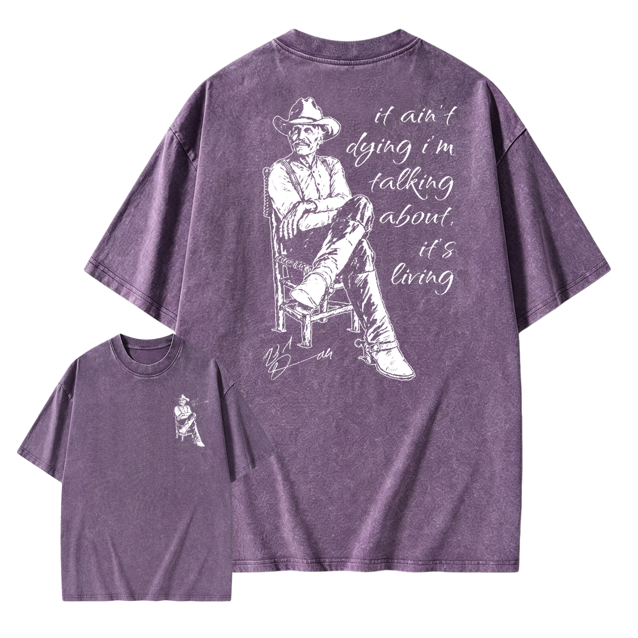 Vintage Western Movie Shirt, Front Back Print Sand Unisex Sweatshirt