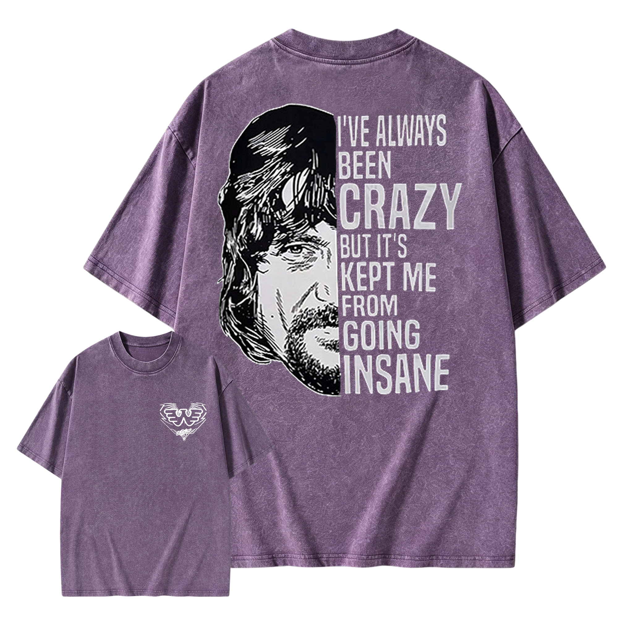 I've Always Been Crazy Funny Graphic Washed Shirt