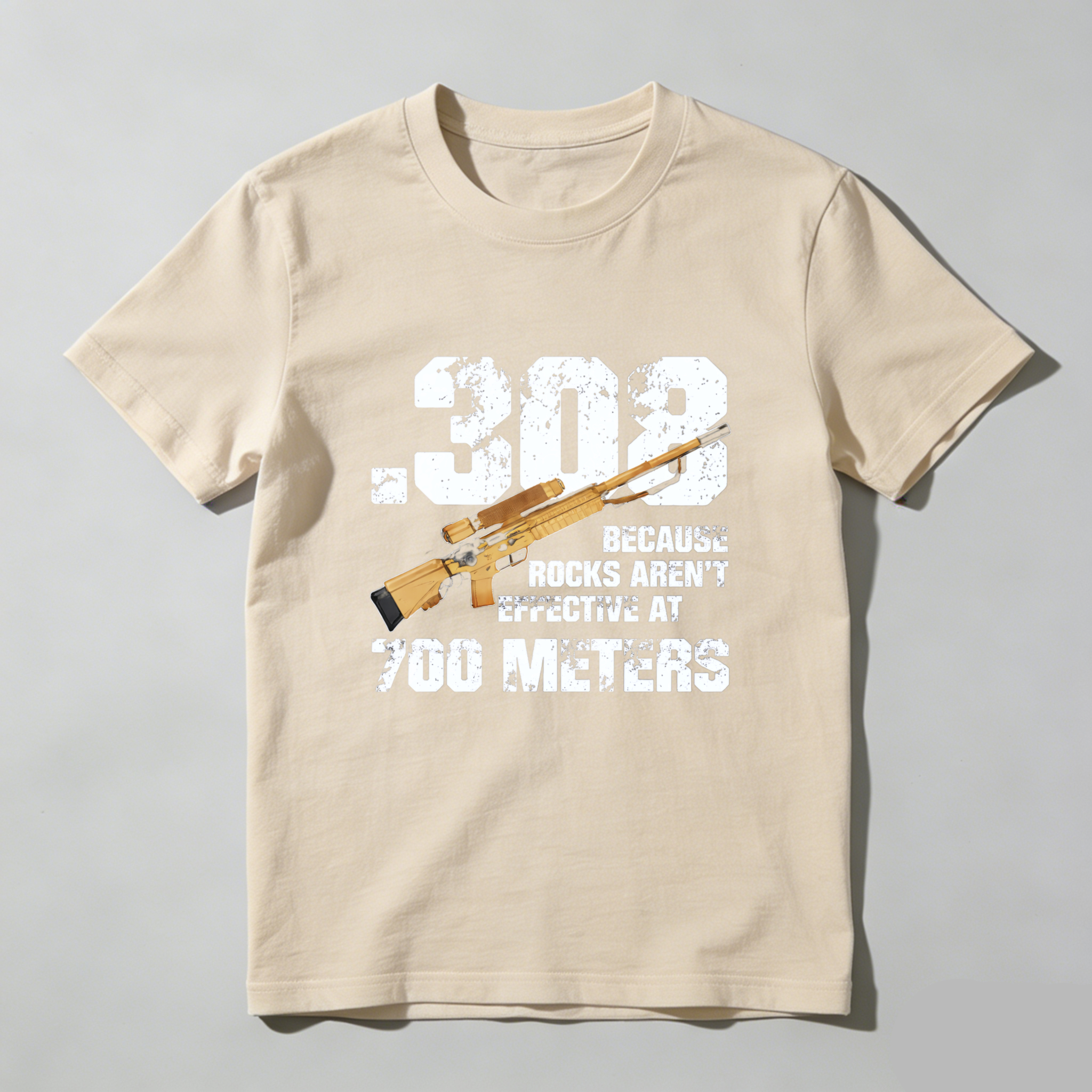 Teecurent 308 Rifle Long Range Shooting Pure Cotton Short Sleeve T-Shirt-TeeCurent