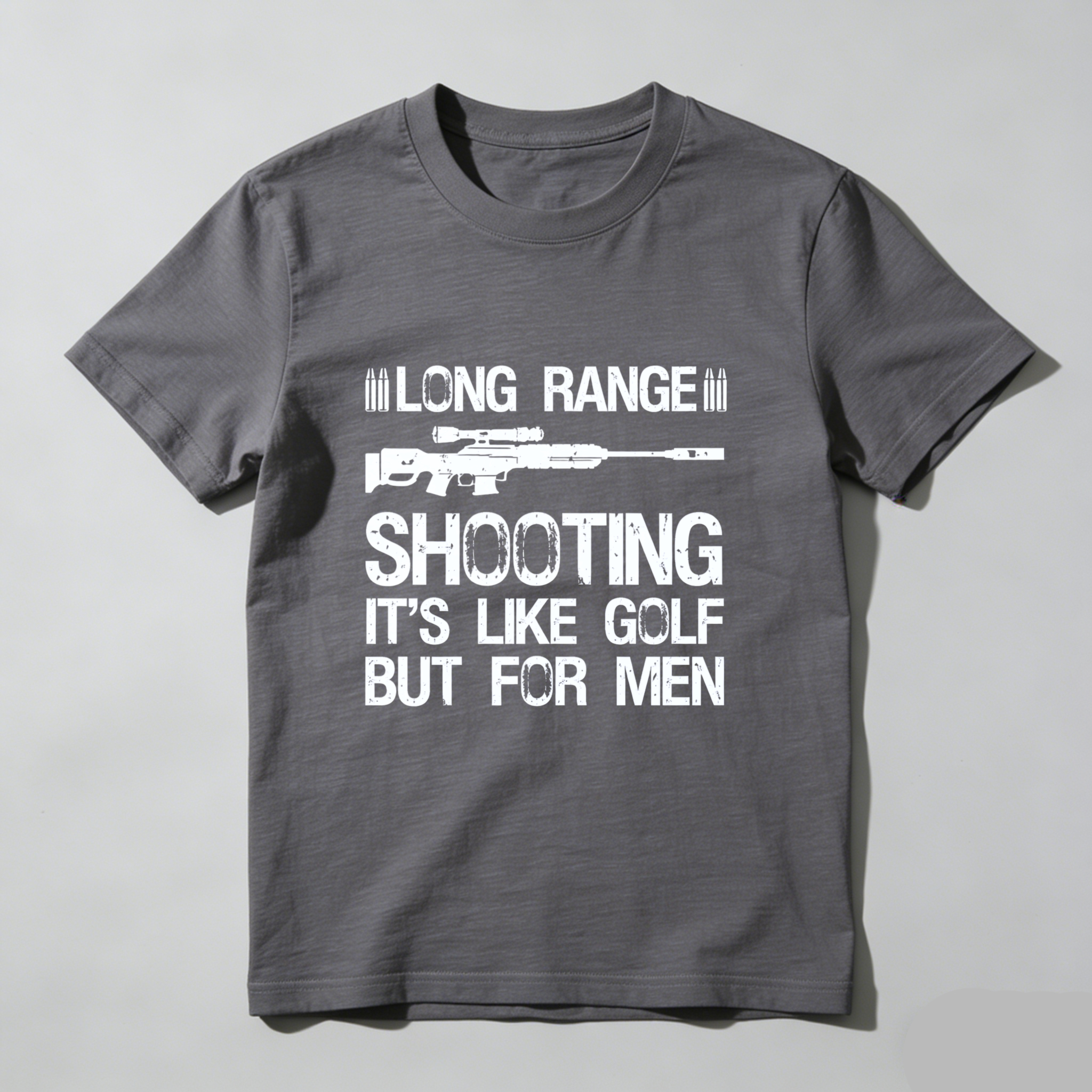Teecurent Long Range Shooting Its Like Golf But For Men Pure Cotton Short Sleeve T Shirt(1)-TeeCurent