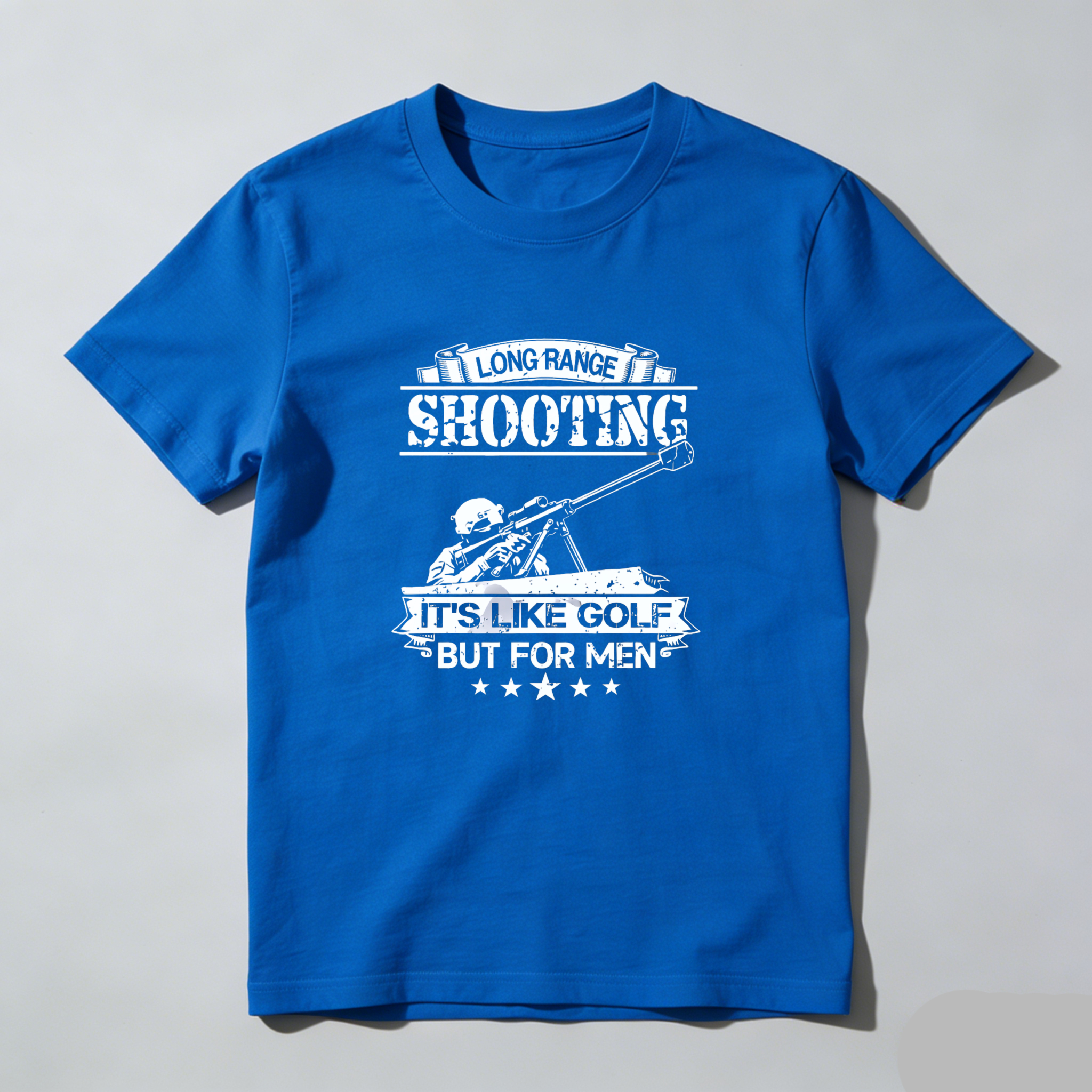 Teecurent Long Range Shooting Its Like Golf But For Men Pure Cotton Short Sleeve T Shirt-TeeCurent