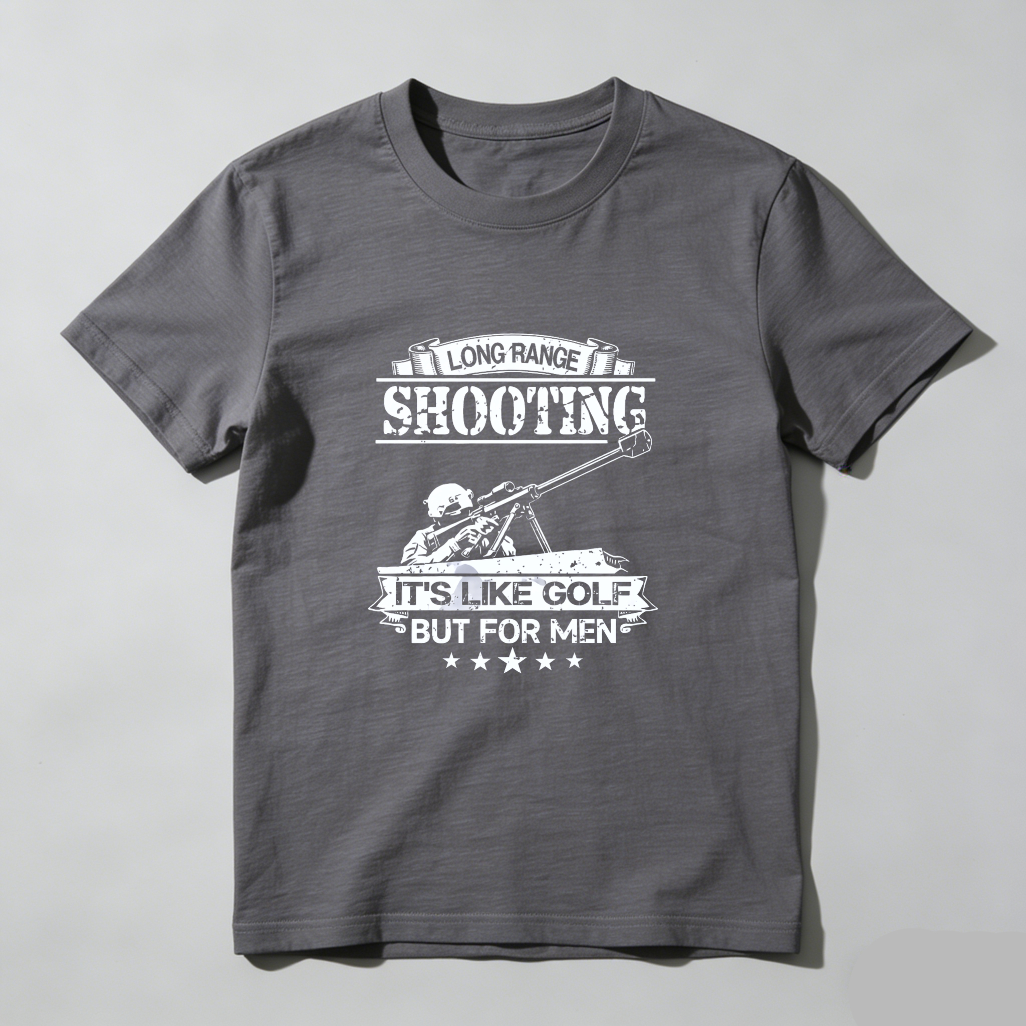 Teecurent Long Range Shooting Its Like Golf But For Men Pure Cotton Short Sleeve T Shirt-TeeCurent