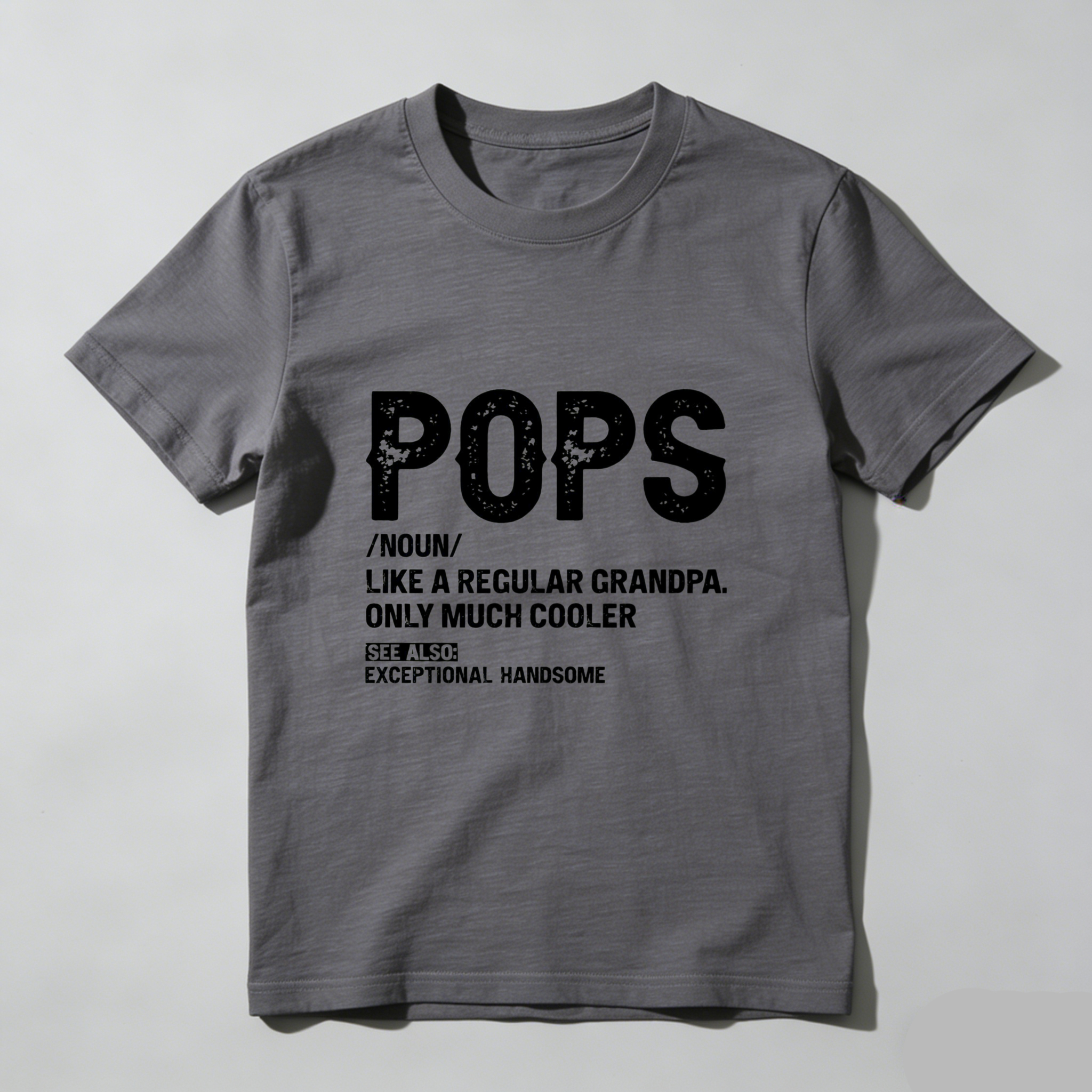 Teecurent Pops Definition Cool Grandpa Exceptional Handsome Pure Cotton Short Sleeve T Shirt-TeeCurent