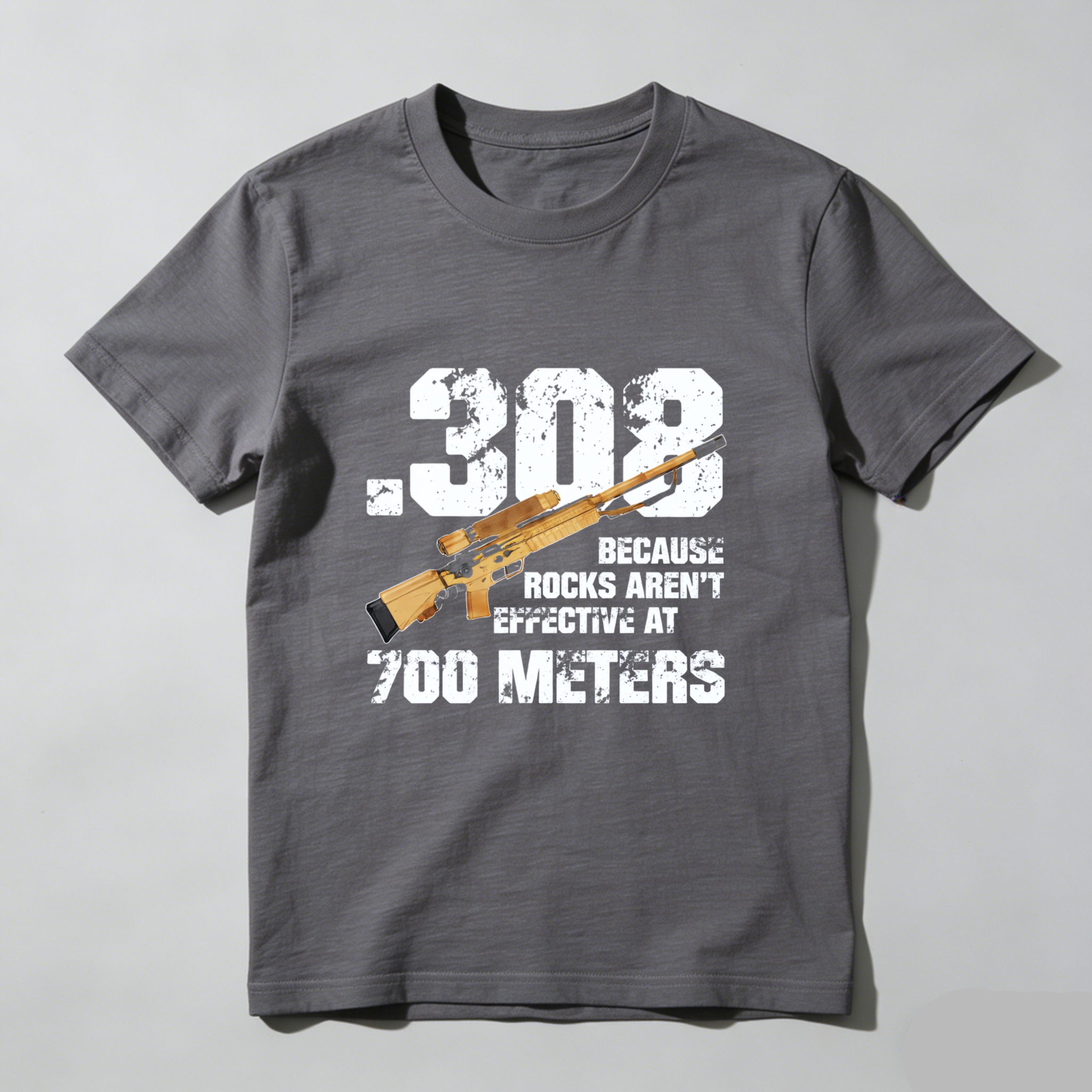 Teecurent 308 Rifle Long Range Shooting Pure Cotton Short Sleeve T-Shirt-TeeCurent