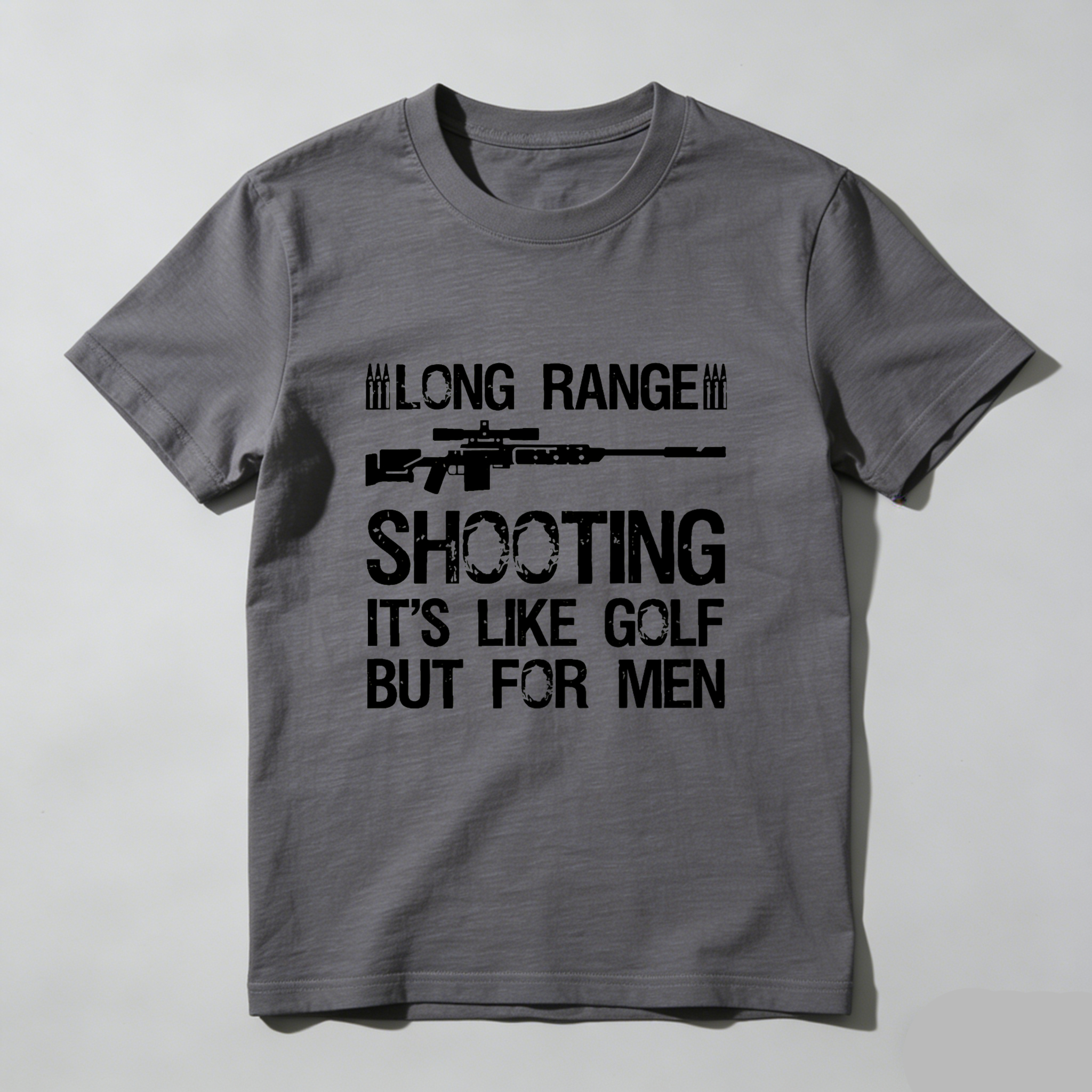 Teecurent Long Range Shooting Like Golf For Men Pure Cotton Short Sleeve T Shirt-TeeCurent