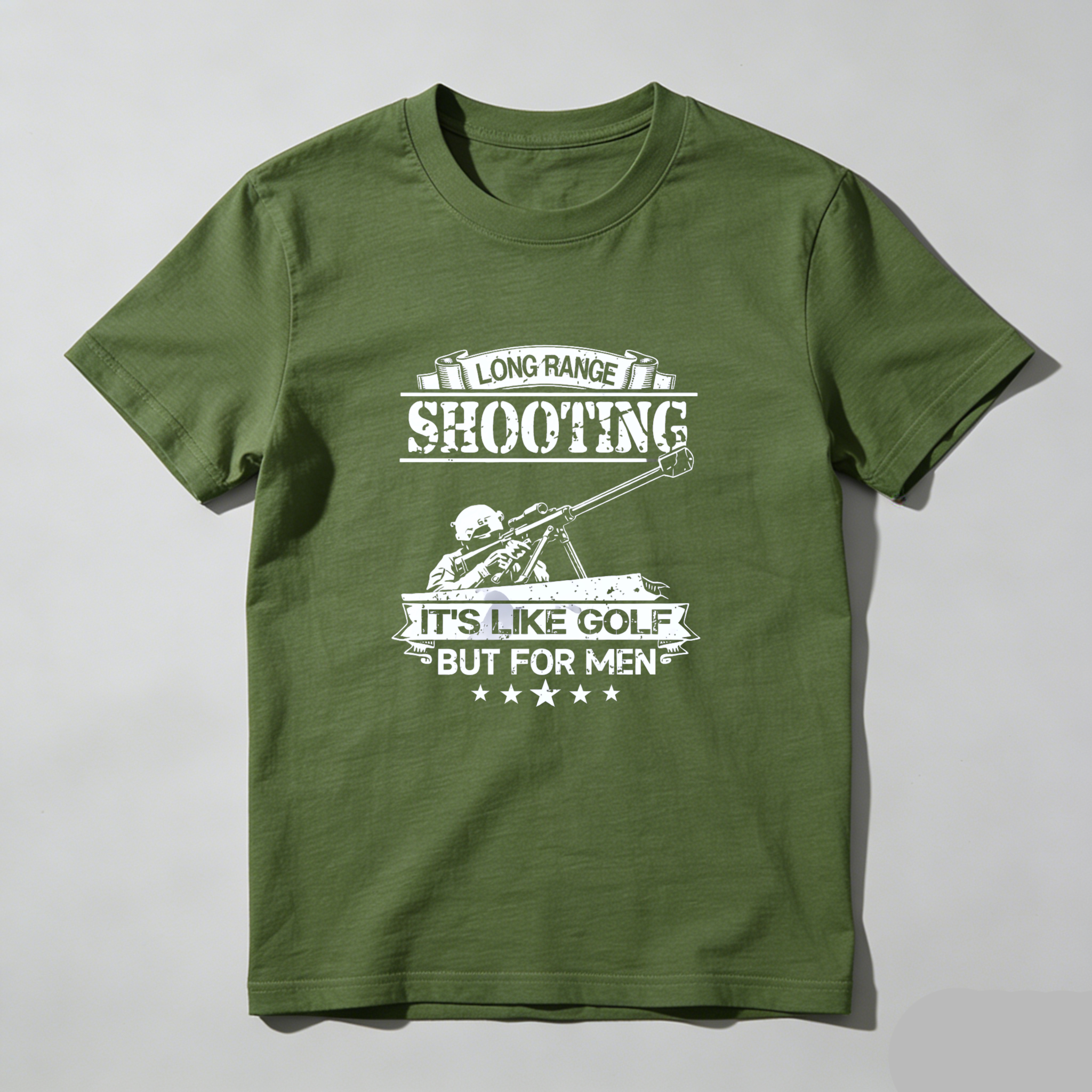 Teecurent Long Range Shooting Its Like Golf But For Men Pure Cotton Short Sleeve T Shirt-TeeCurent