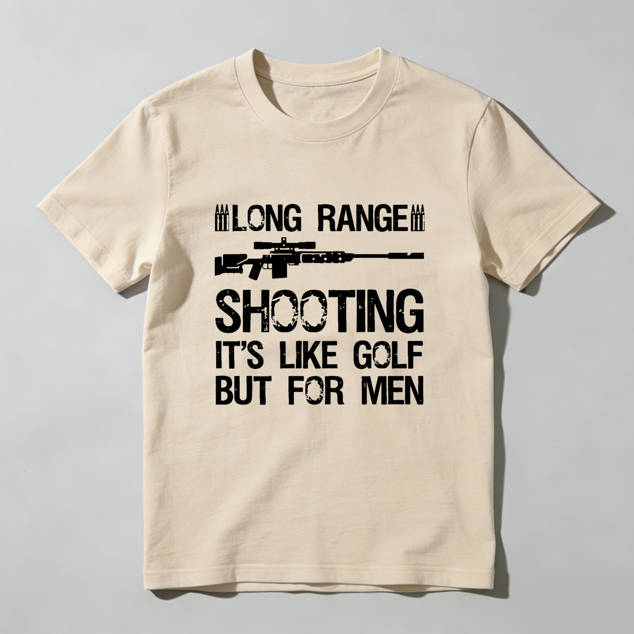 Teecurent Long Range Shooting Like Golf For Men Pure Cotton Short Sleeve T Shirt-TeeCurent