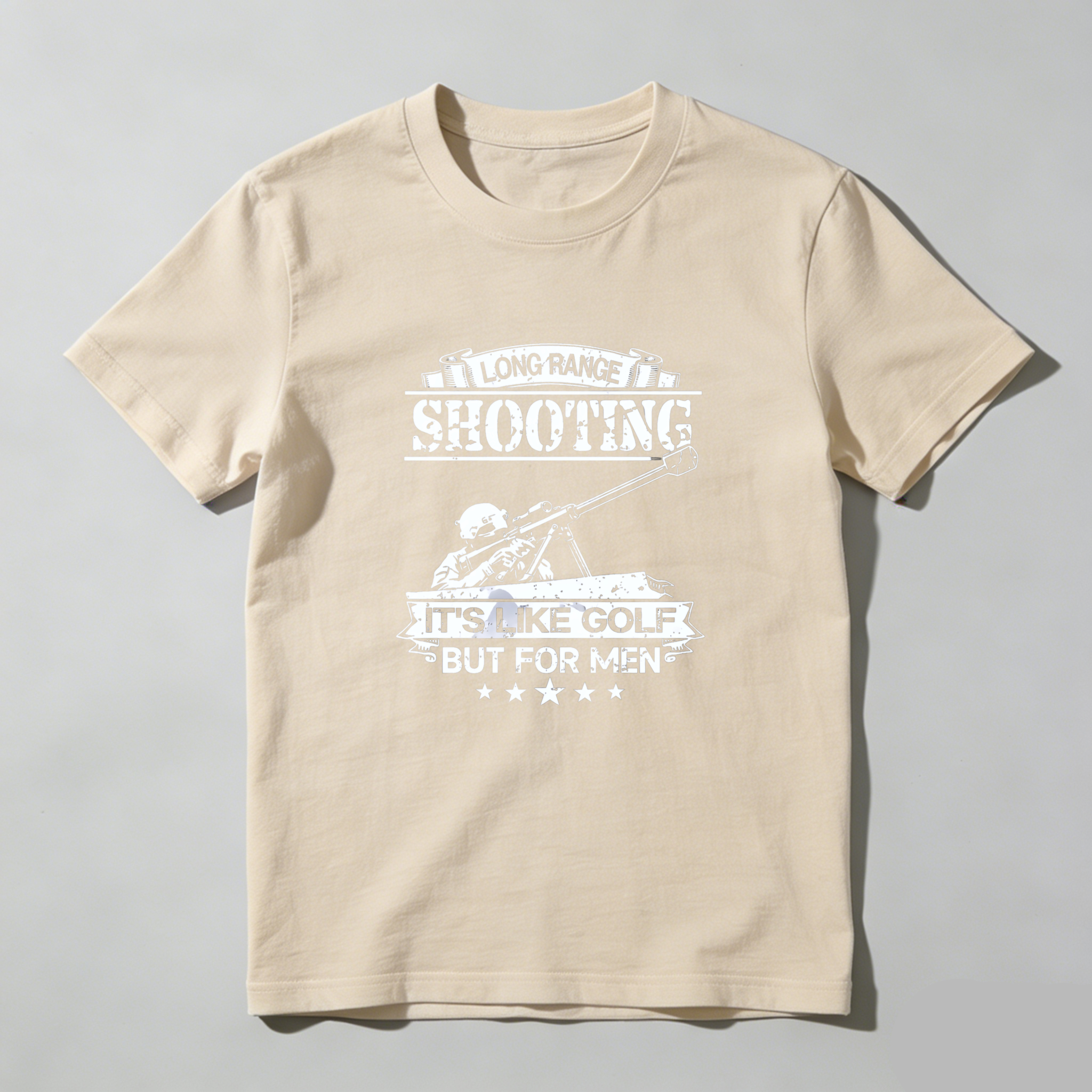 Teecurent Long Range Shooting Its Like Golf But For Men Pure Cotton Short Sleeve T Shirt-TeeCurent