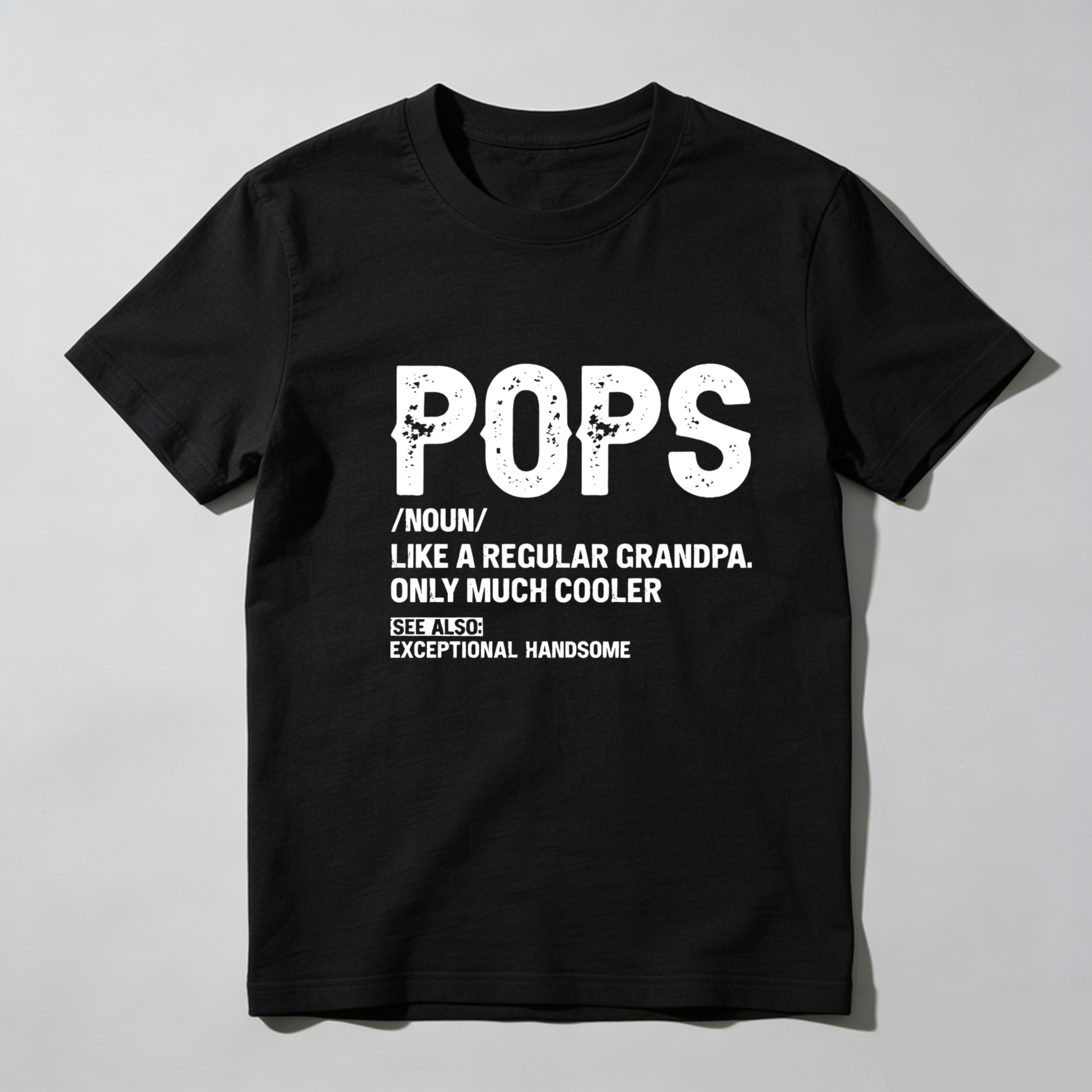 Teecurent Pops Definition Cool Grandpa Exceptional Handsome Pure Cotton Short Sleeve T Shirt-TeeCurent