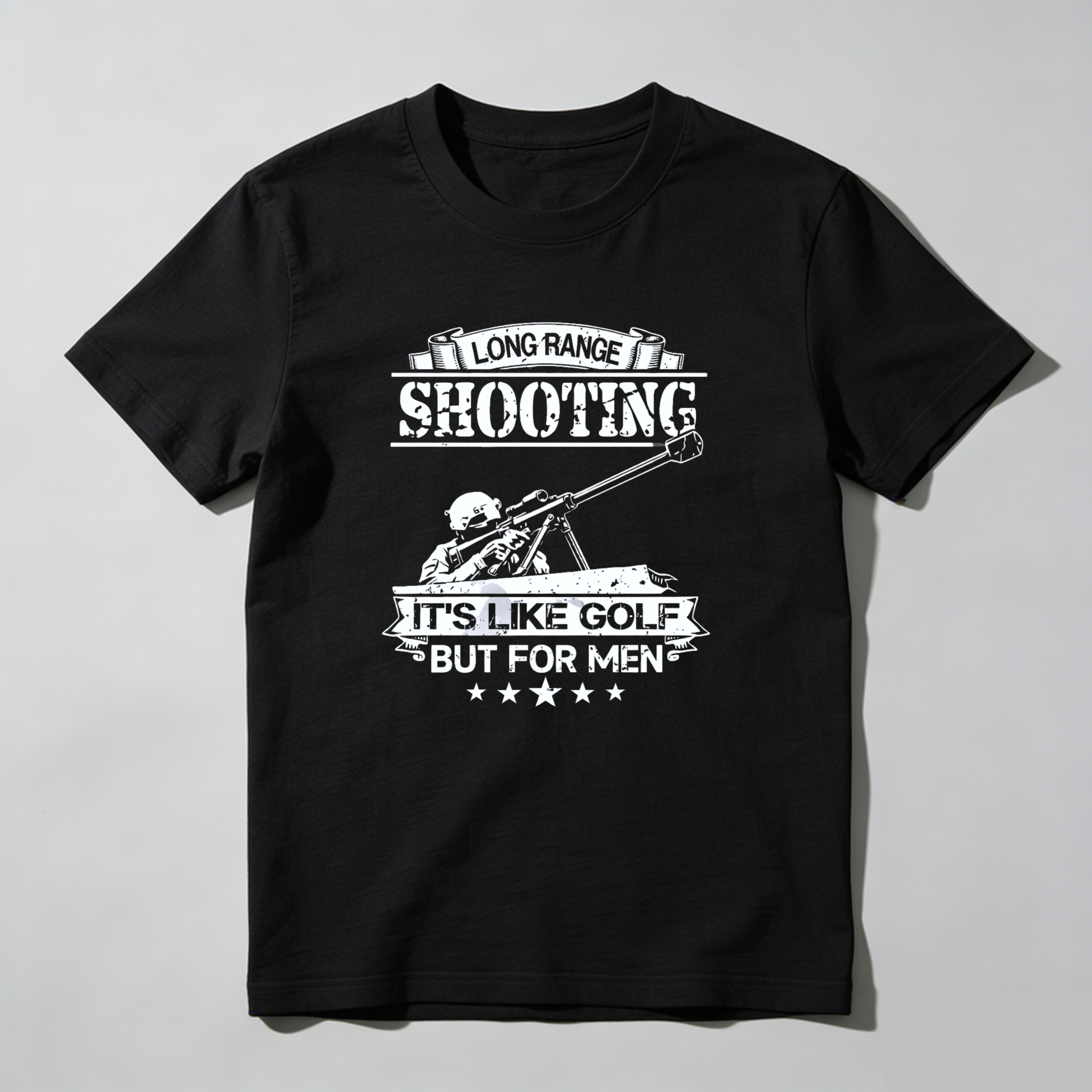 Teecurent Long Range Shooting Its Like Golf But For Men Pure Cotton Short Sleeve T Shirt-TeeCurent