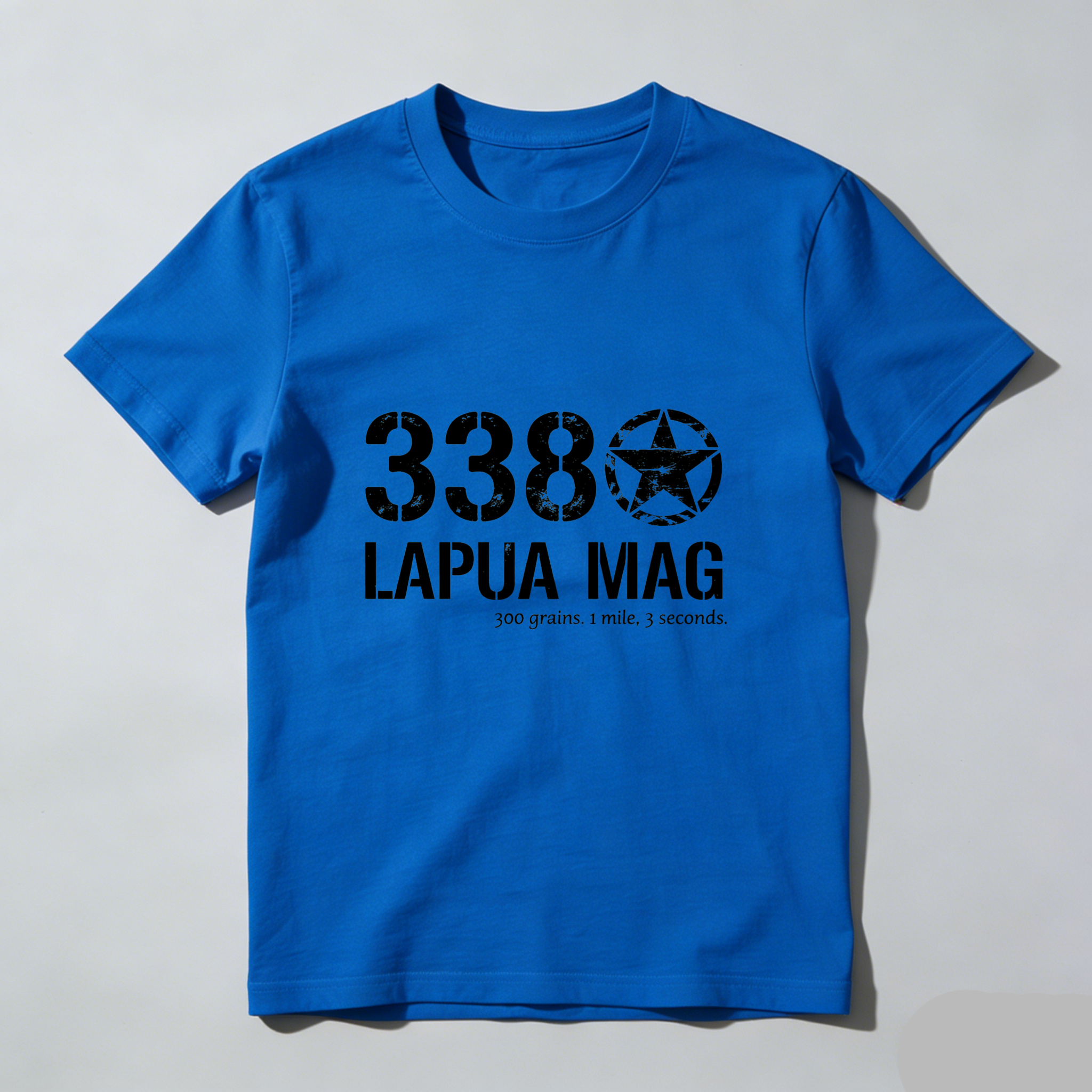 Teecurent 338 Lapua Mag 300 Grains 1 Mile 3 Seconds Pure Cotton Short Sleeve T-Shirt-TeeCurent