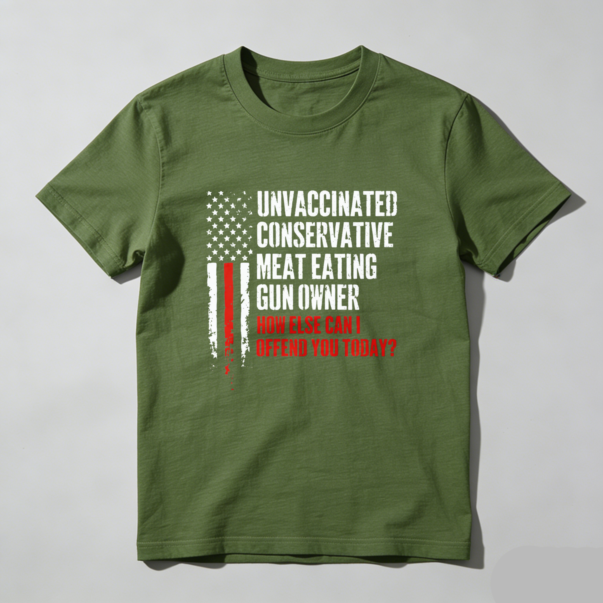 Teecurent Unvaccinated Conservative Meat Eating Gun Owner How Else Can I Offend You Today Pure Cotton Short Sleeve T Shirt-TeeCurent