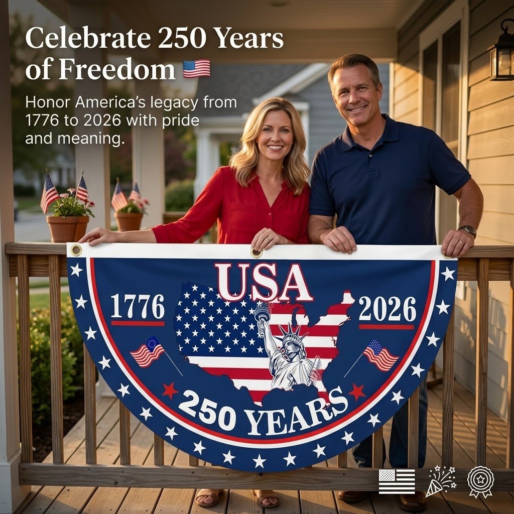 250th Independence Milestone 🎉 Commemorative USA Fan Flag