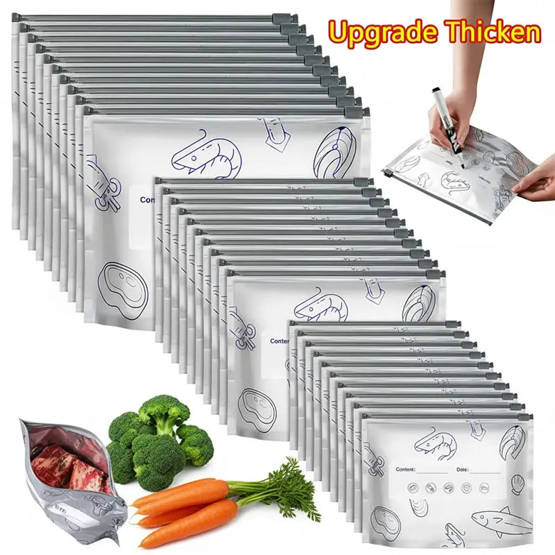 🥬🛡️Reusable upright aluminum foil sealing storage bags