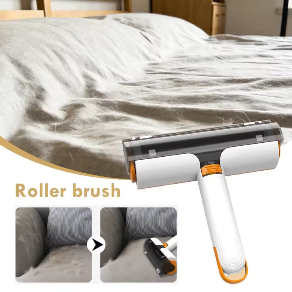 2-Way Pet Hair Remover - Reusable Lint Roller for Cat & Dog Fur on Couch, Bed & Clothes