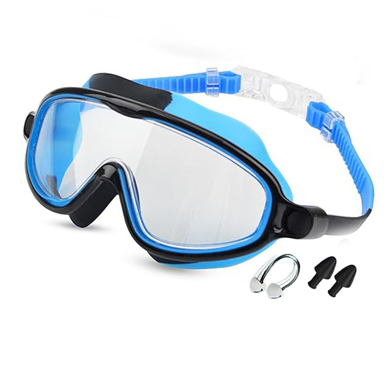 600A Series Anti‑Fog UV Protection Swim Goggles With Nose Clip & Ear Plugs Waterproof Swimming Glasses